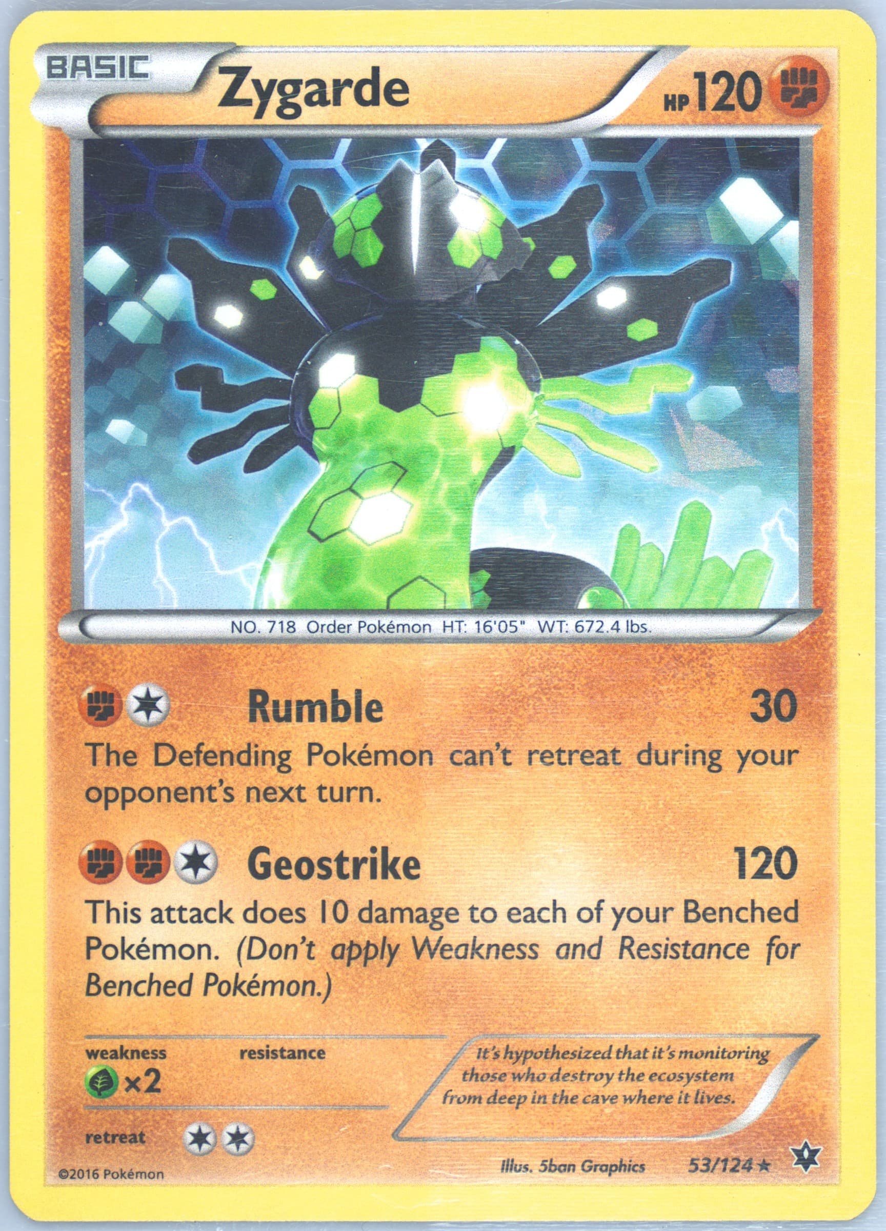 Zygarde-Holo Cracked Ice (53) 2016 Pokemon XY Fates Collide
