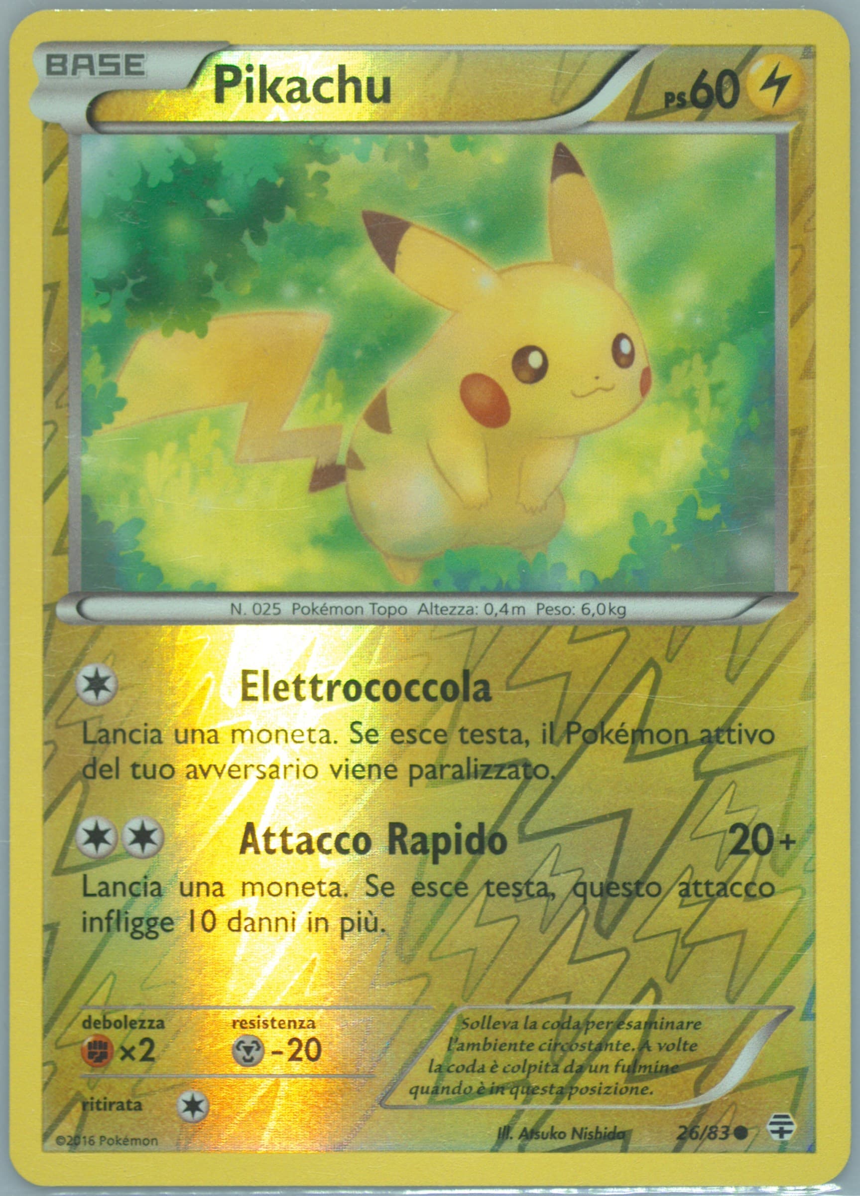 Pikachu-Reverse Foil Italian (26) 2016 Pokemon XY Generations
