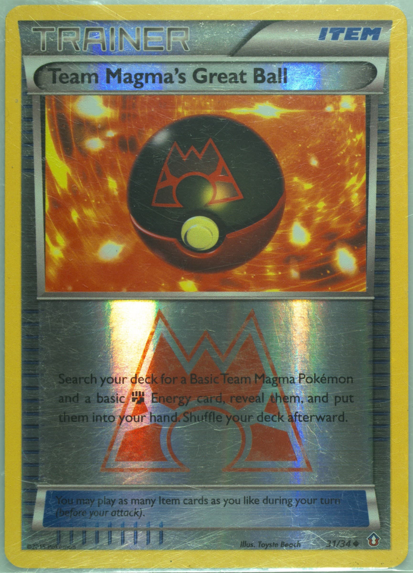 Team Magma's Great Ball-Reverse Foil (31) 2015 Pokemon XY Double Crisis