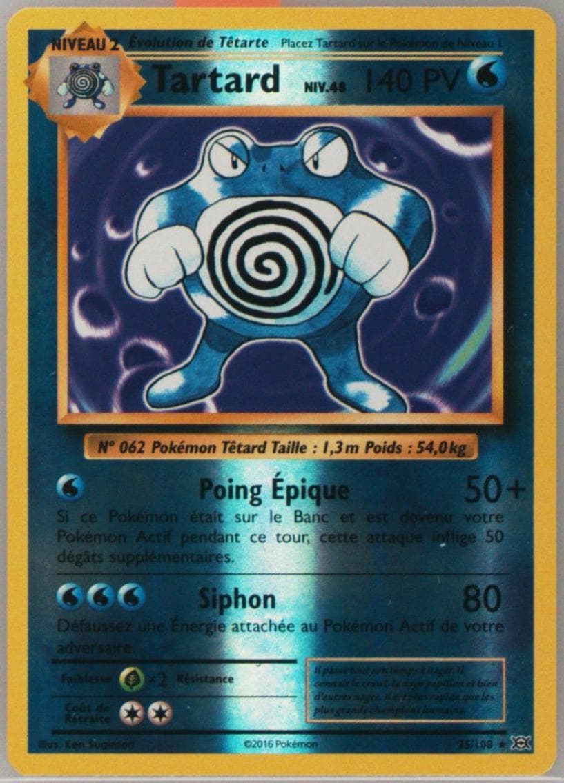 Tartard-Reverse Foil French (25) 2016 Pokemon XY Evolutions