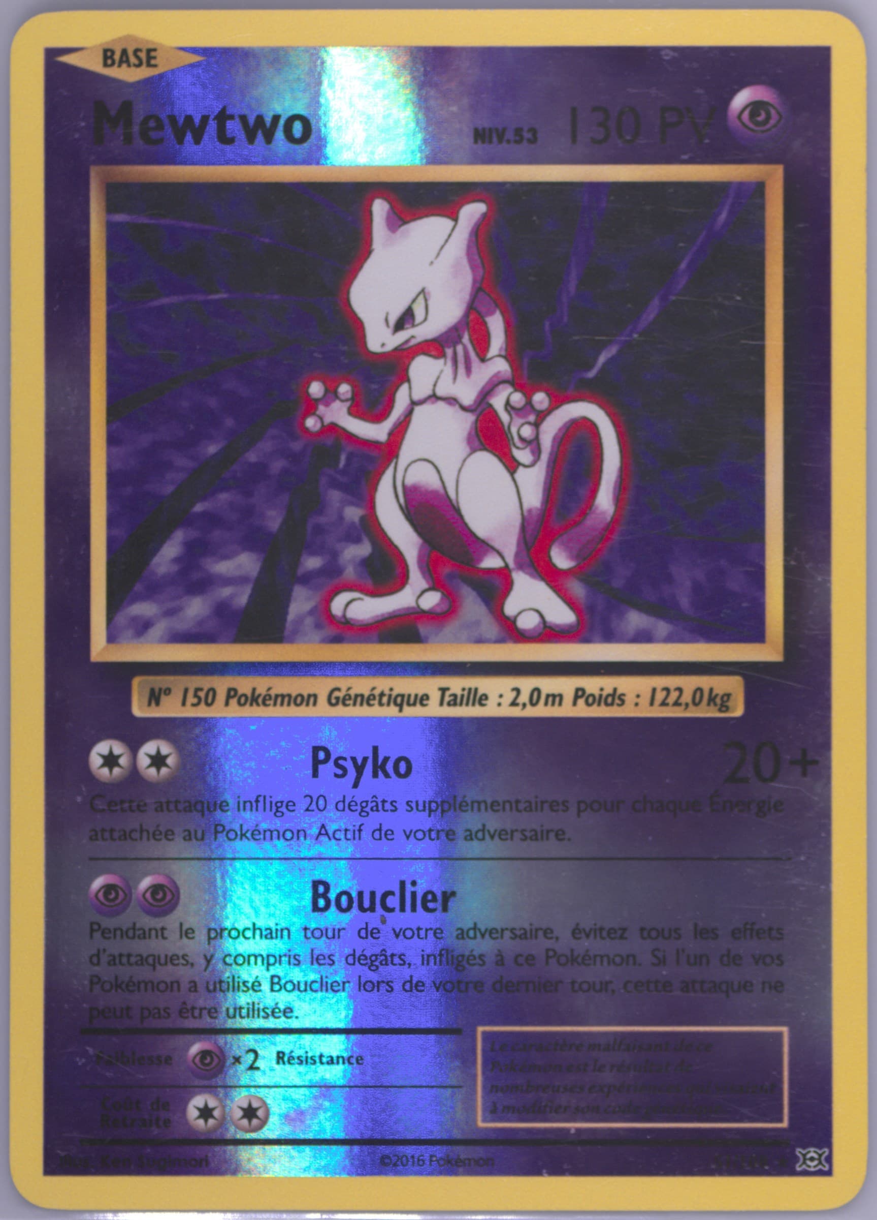 Mewtwo-Reverse Foil French (51) 2016 Pokemon XY Evolutions