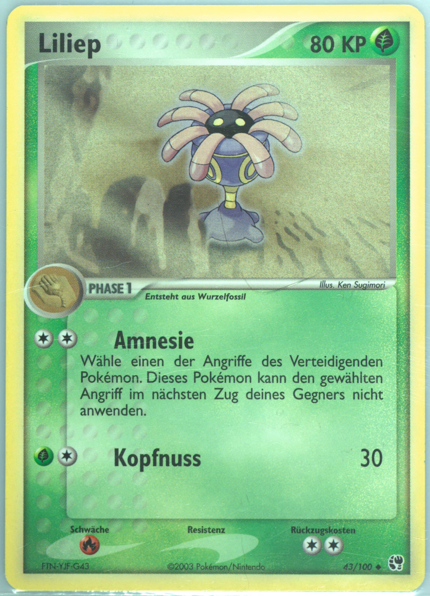 Liliep (43) 2004 Pokemon German EX Sandstorm