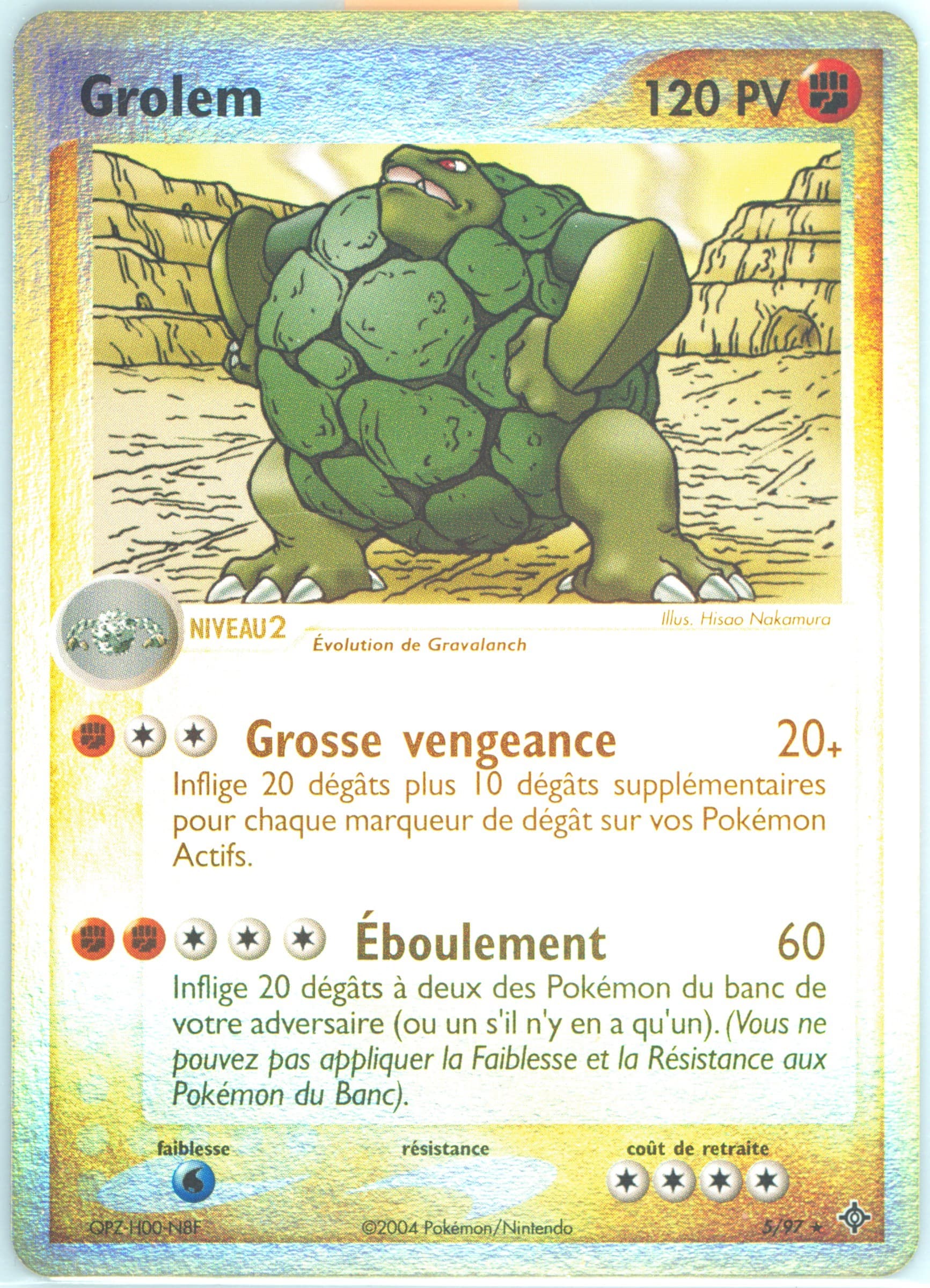 Grolem-Reverse Foil (5) 2004 Pokemon French EX Dragon