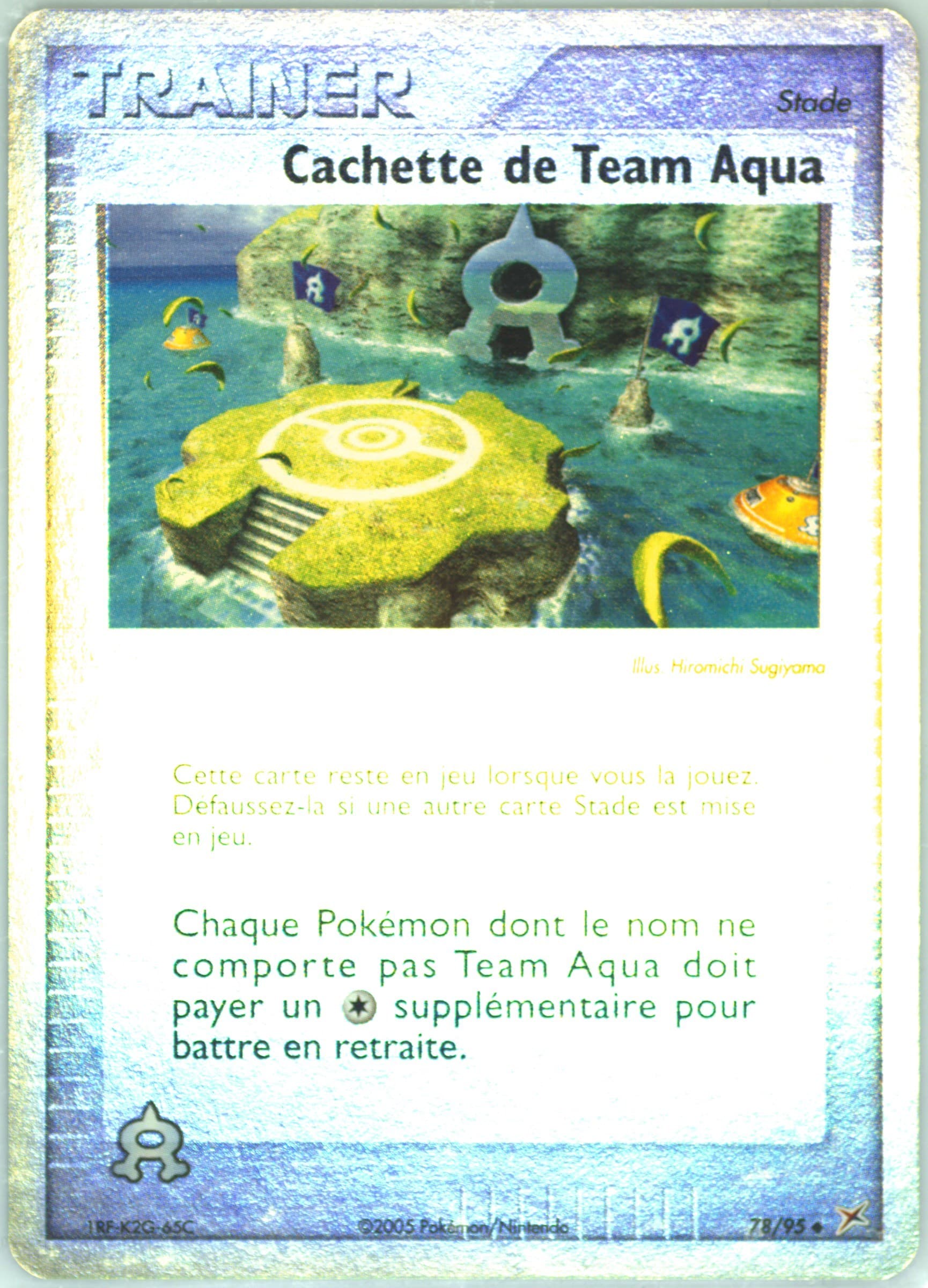 Cachette de Team Aqua-Reverse Foil (78) 2005 Pokemon French EX Team Magma VS Team Aqua