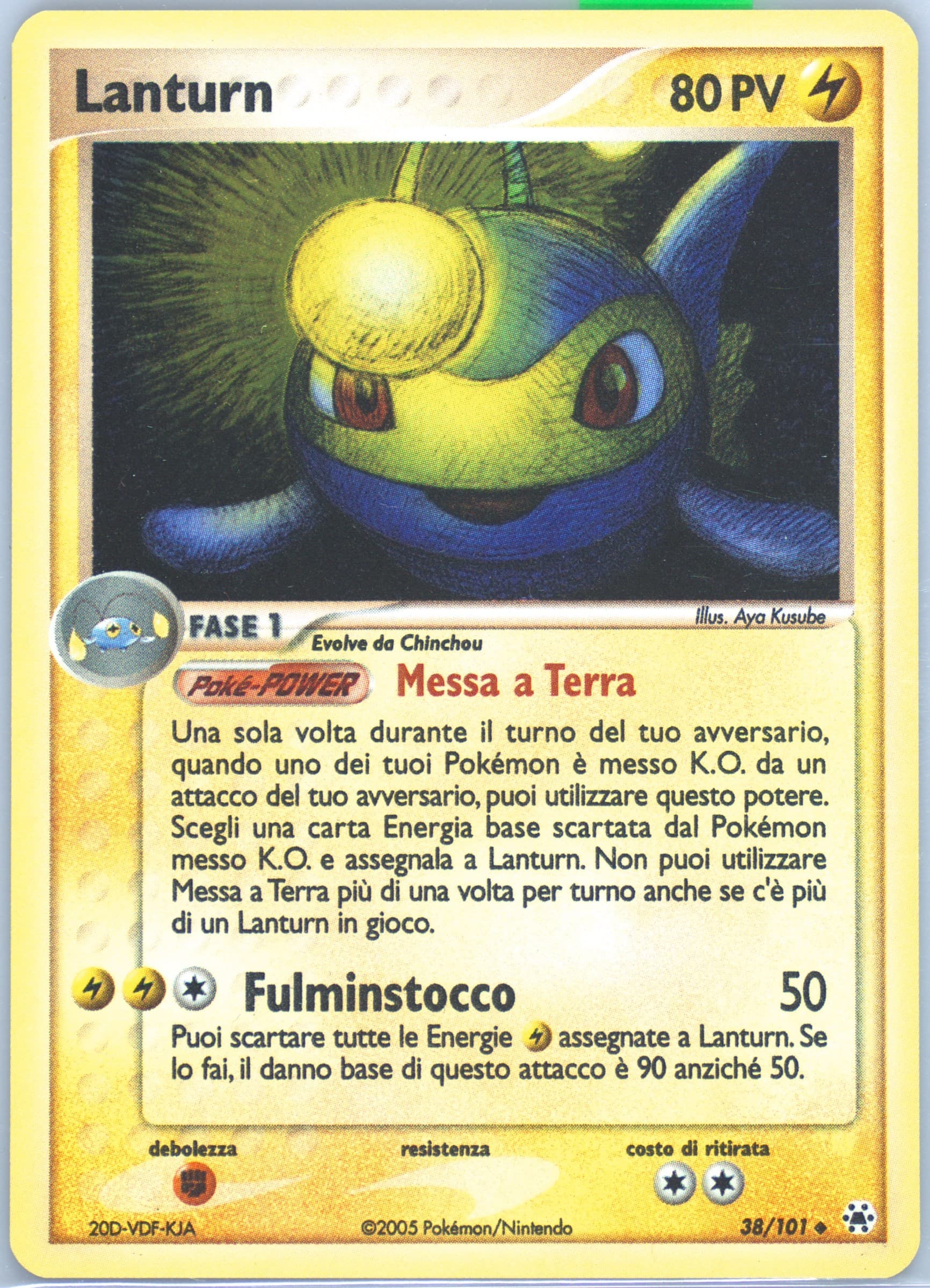 Lanturn-Reverse Foil (38) 2005 Pokemon Italian EX Hidden Legends
