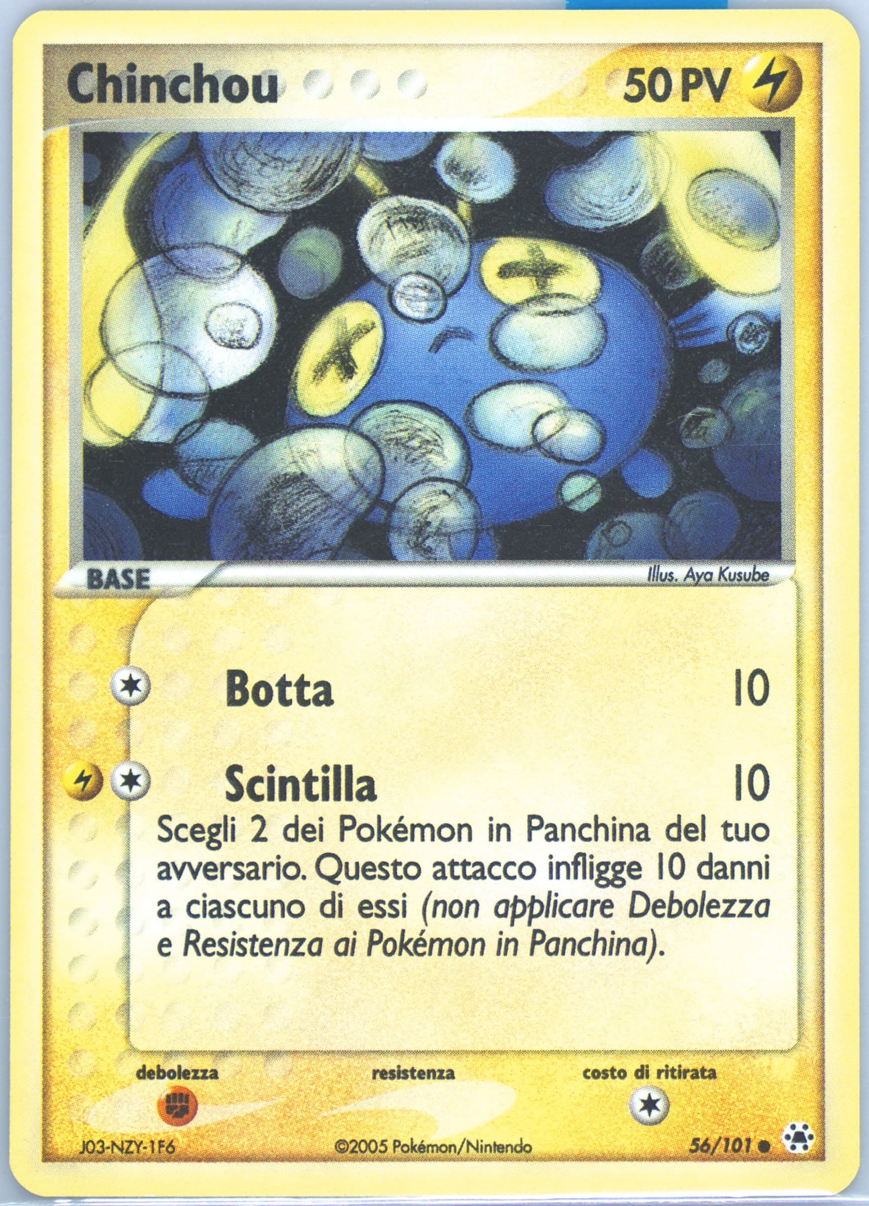 Chinchou-Reverse Foil (56) 2005 Pokemon Italian EX Hidden Legends