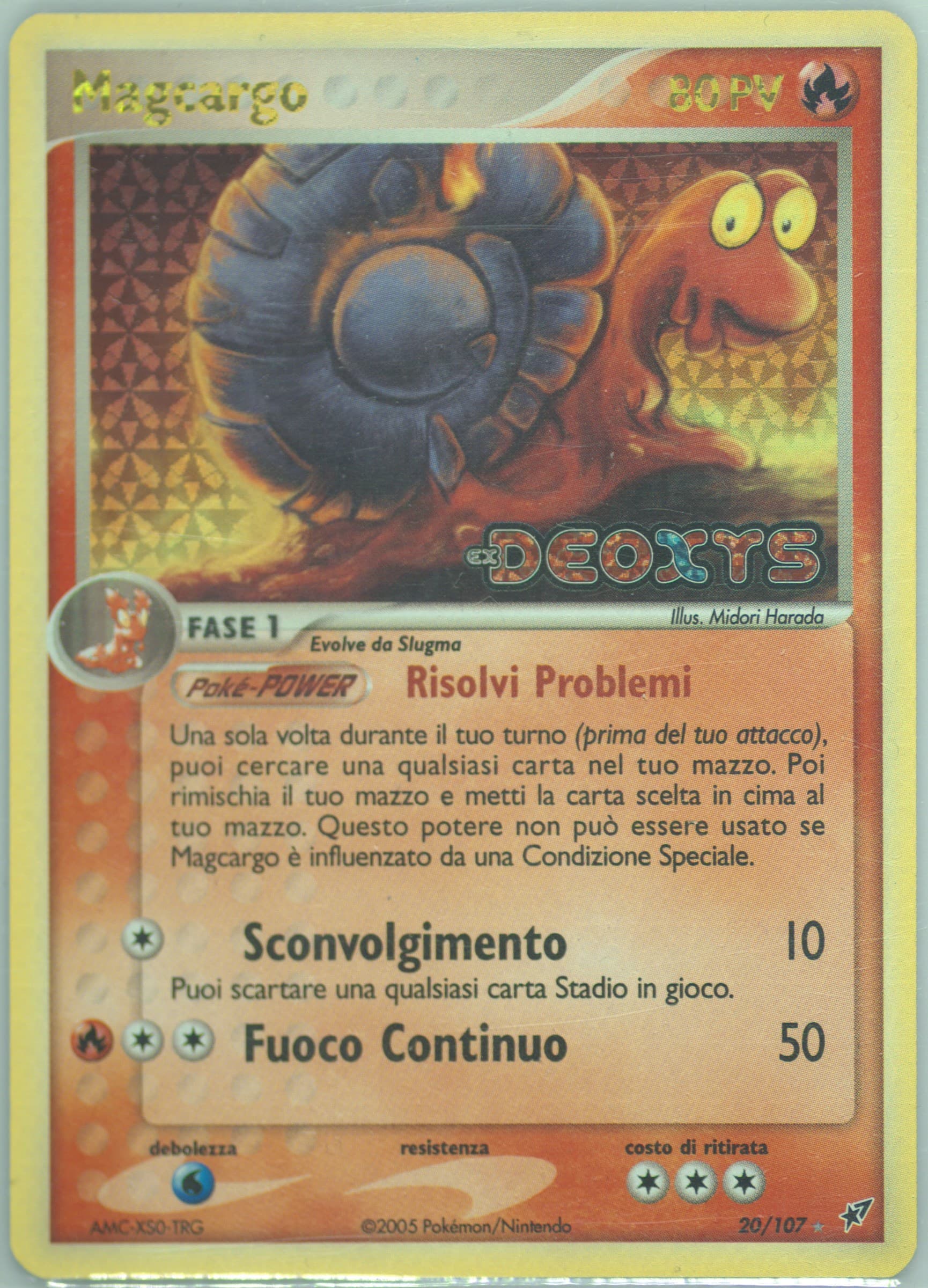 Magcargo-Reverse Foil Italian (20) 2005 Pokemon EX Deoxys