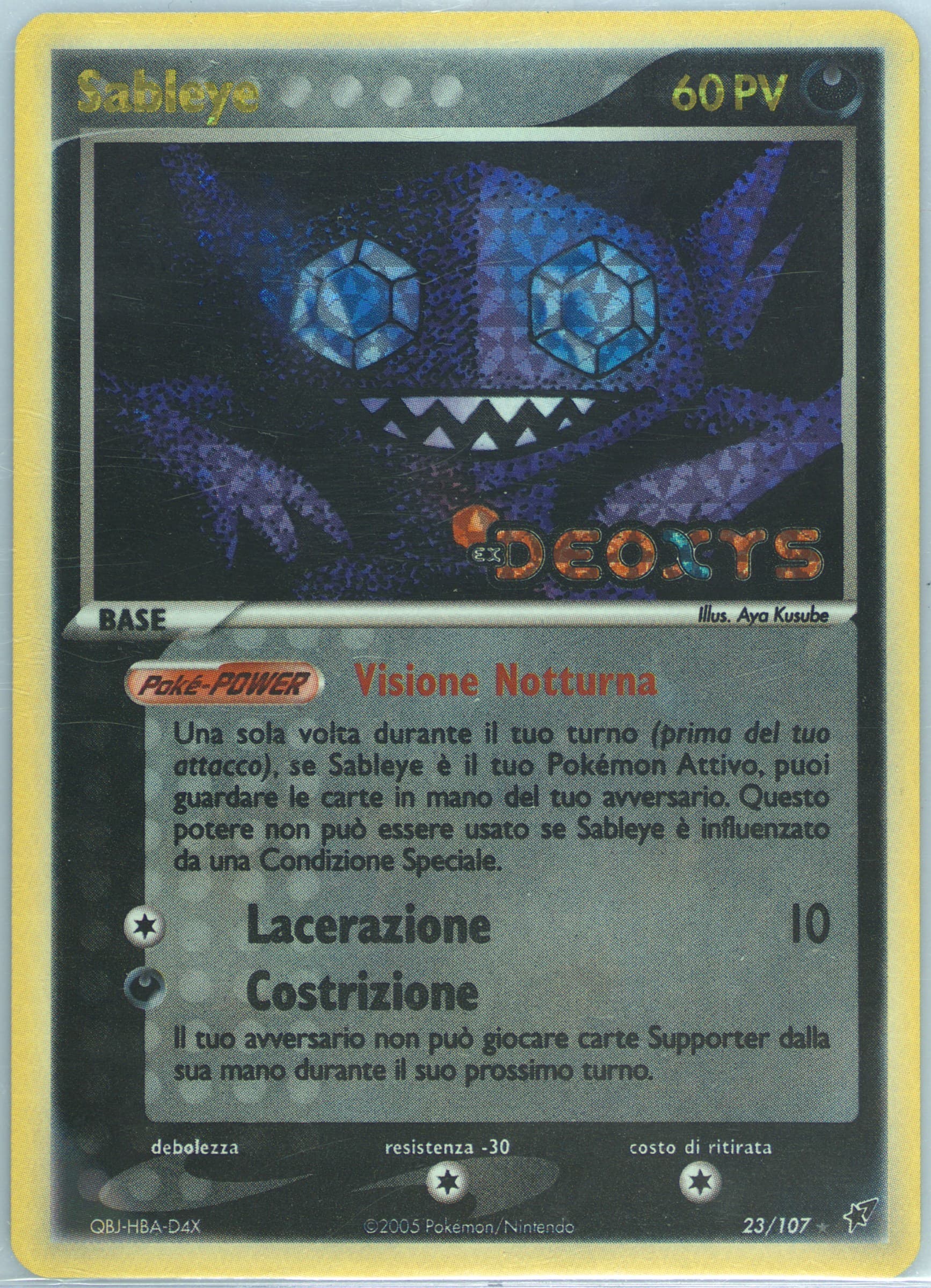 Sableye-Reverse Foil Italian (23) 2005 Pokemon EX Deoxys