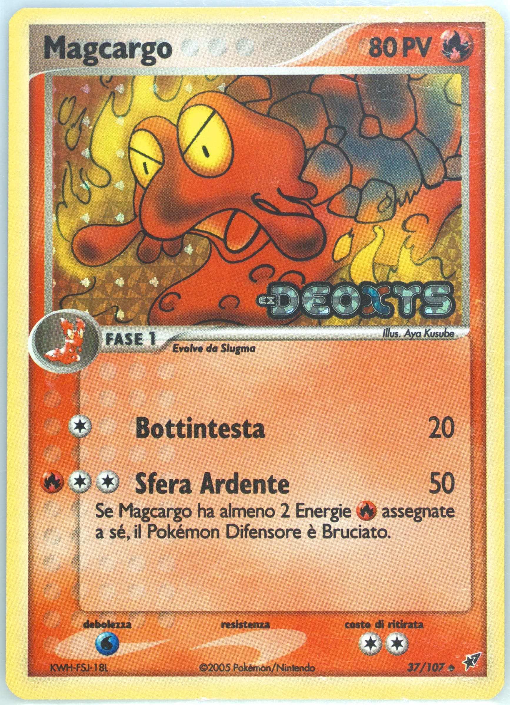 Magcargo-Reverse Foil Italian (37) 2005 Pokemon EX Deoxys