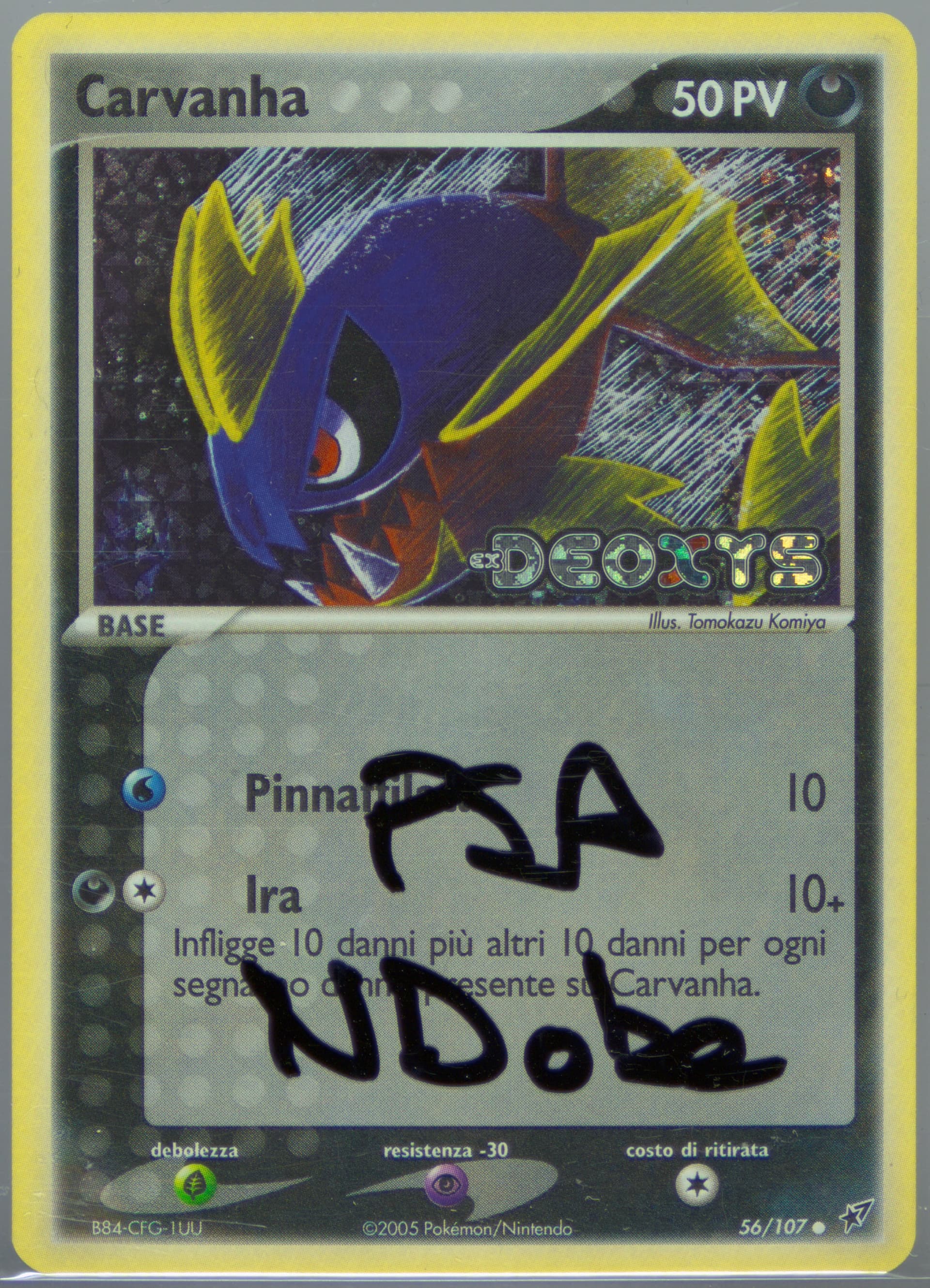 Carvanha-Reverse Foil Italian (56) 2005 Pokemon EX Deoxys