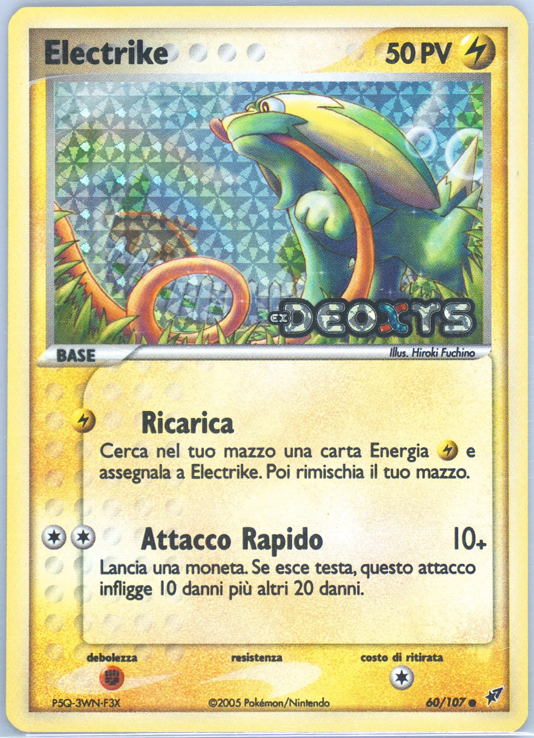 Electrike-Reverse Foil Italian (60) 2005 Pokemon EX Deoxys