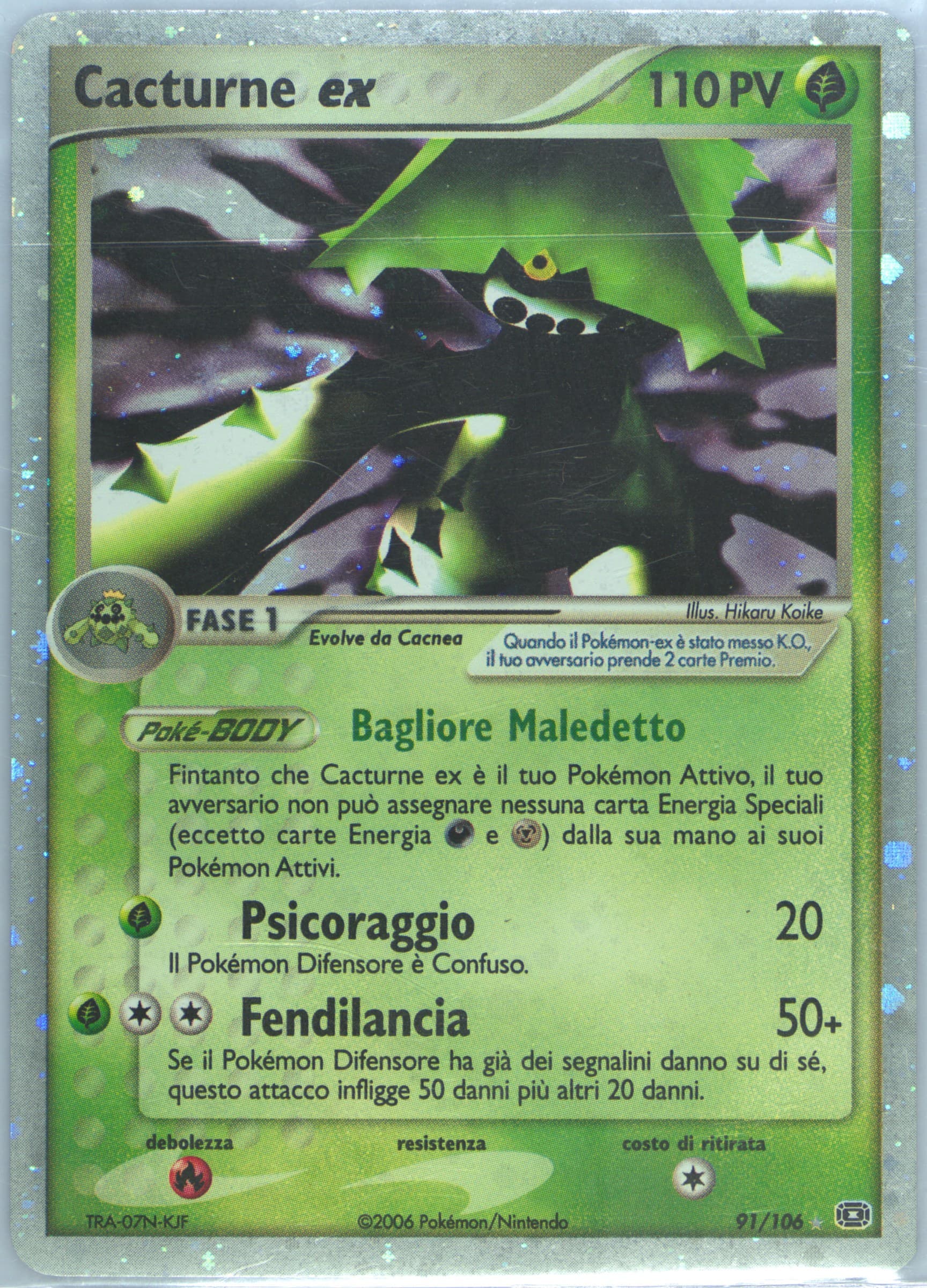 Cacturne EX-Holo Italian (91) 2005 Pokemon EX Emerald