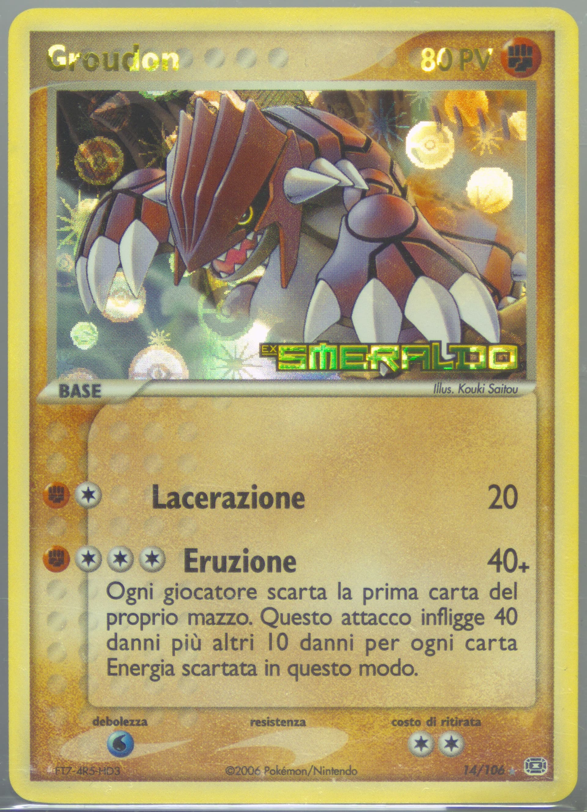 Groudon-Reverse Foil Italian (14) 2005 Pokemon EX Emerald