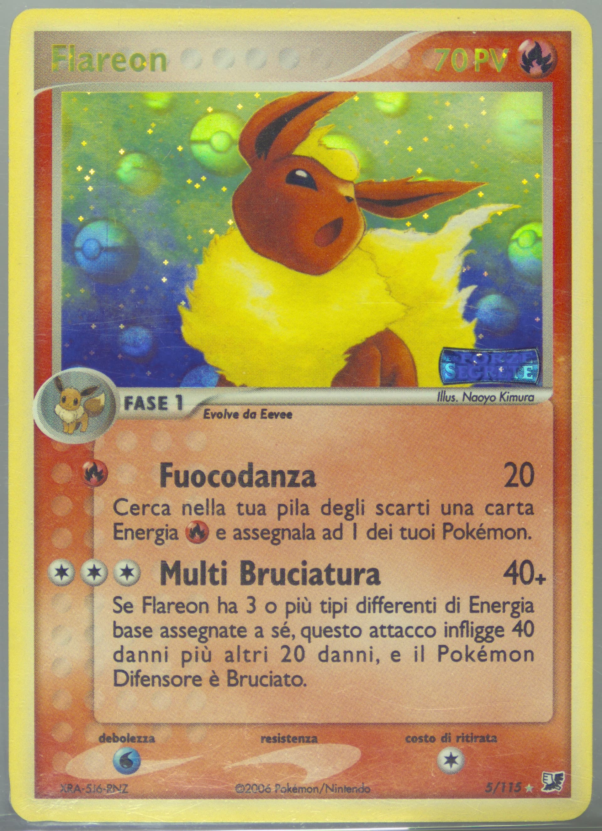 Flareon-Reverse Foil Italian (5) 2005 Pokemon EX Unseen Forces