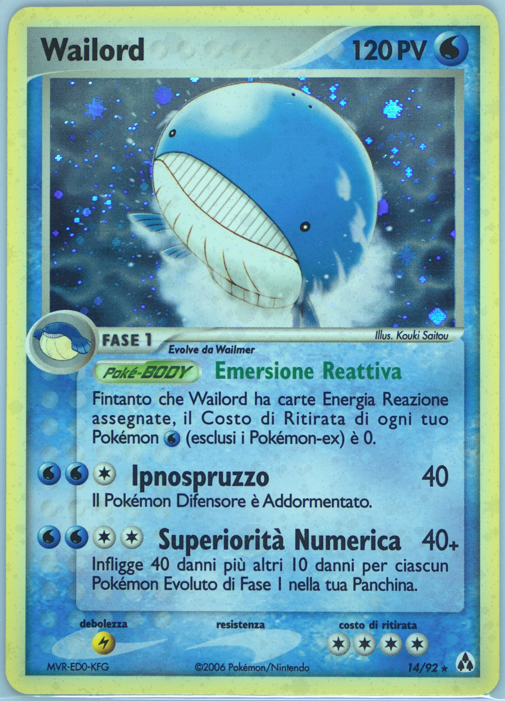 Wailord-Holo Italian (14) 2006 Pokemon EX Legend Maker
