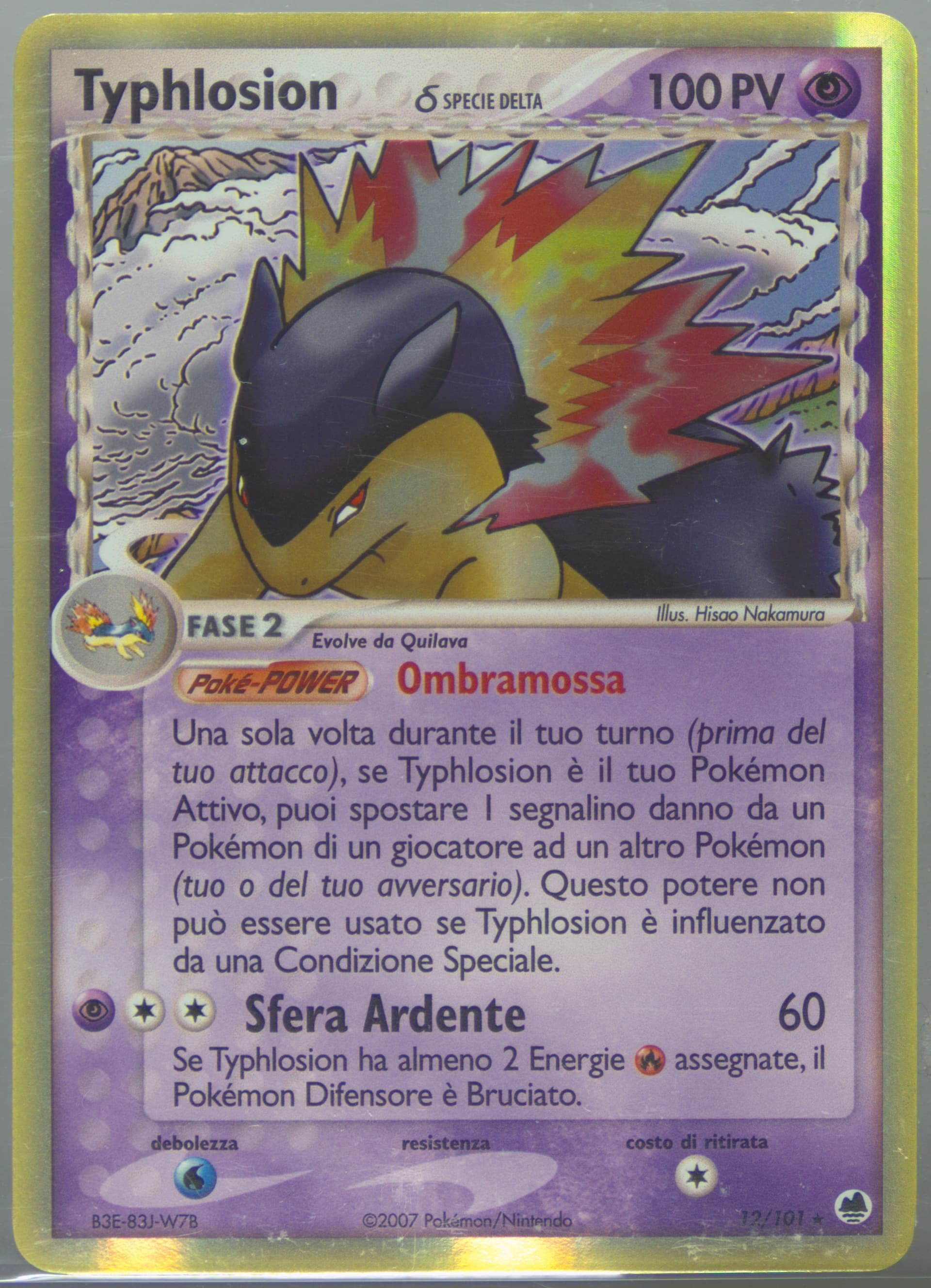 Typhlosion-Holo Italian (12) 2006 Pokemon EX Dragon Frontiers