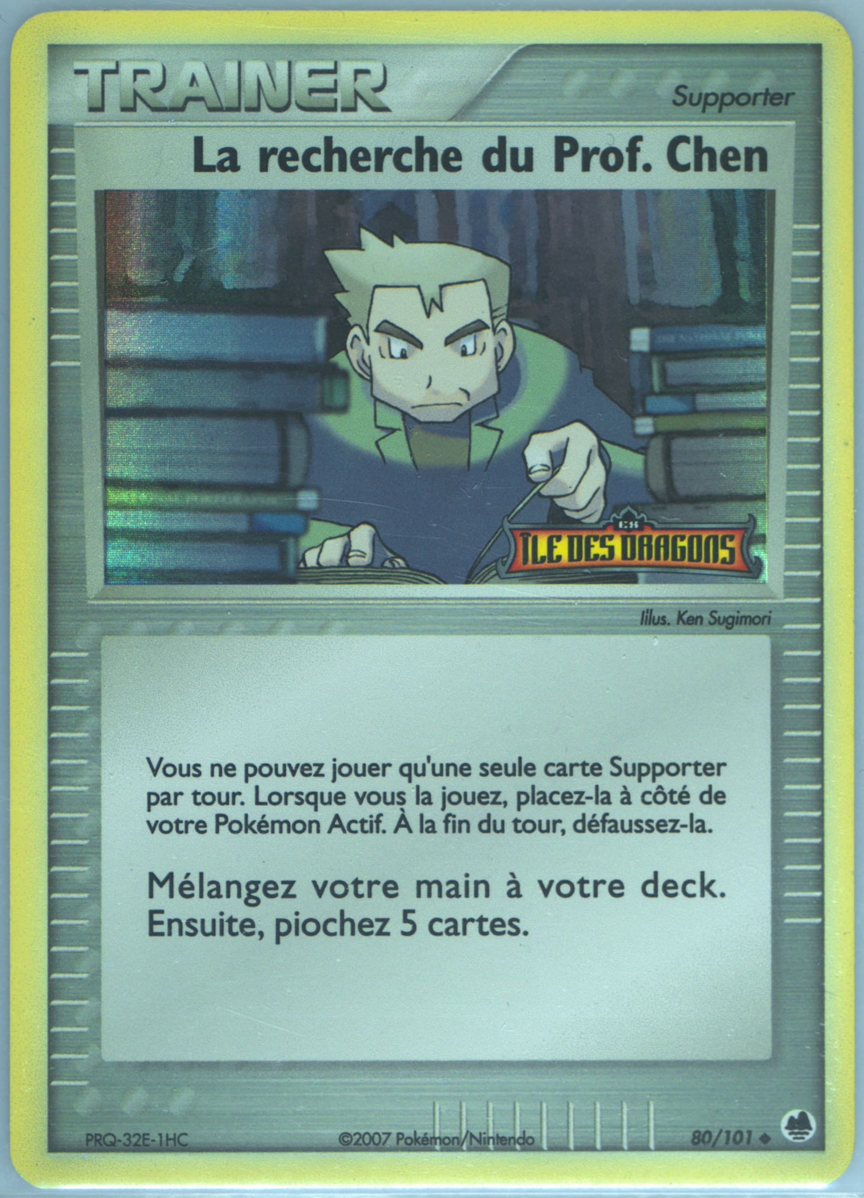 La Recherche Du Prof. Chen-Reverse Foil (80) 2007 Pokemon French EX Dragon Frontiers