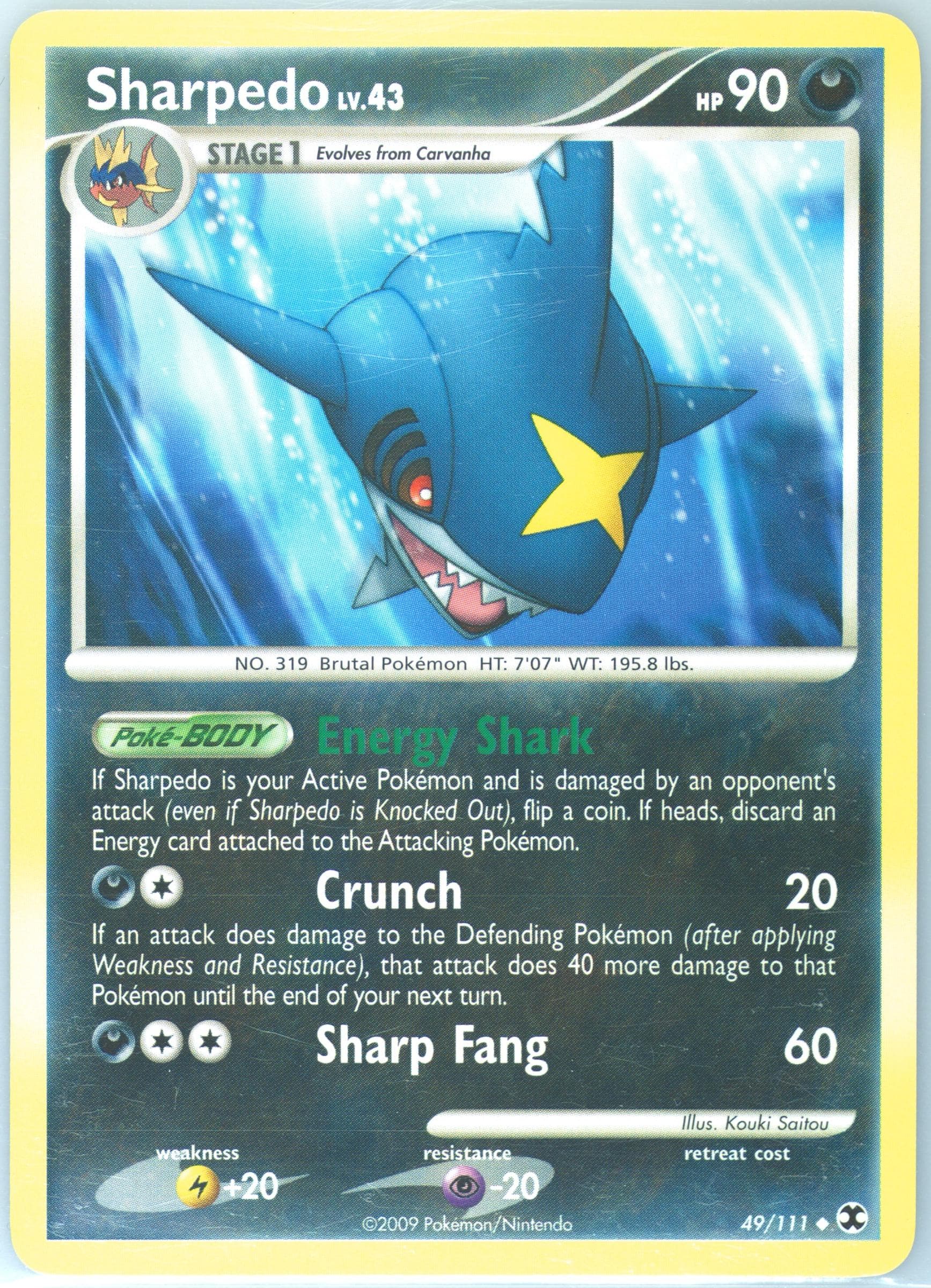 Sharpedo (49) 2009 Pokemon Platinum Rising Rivals