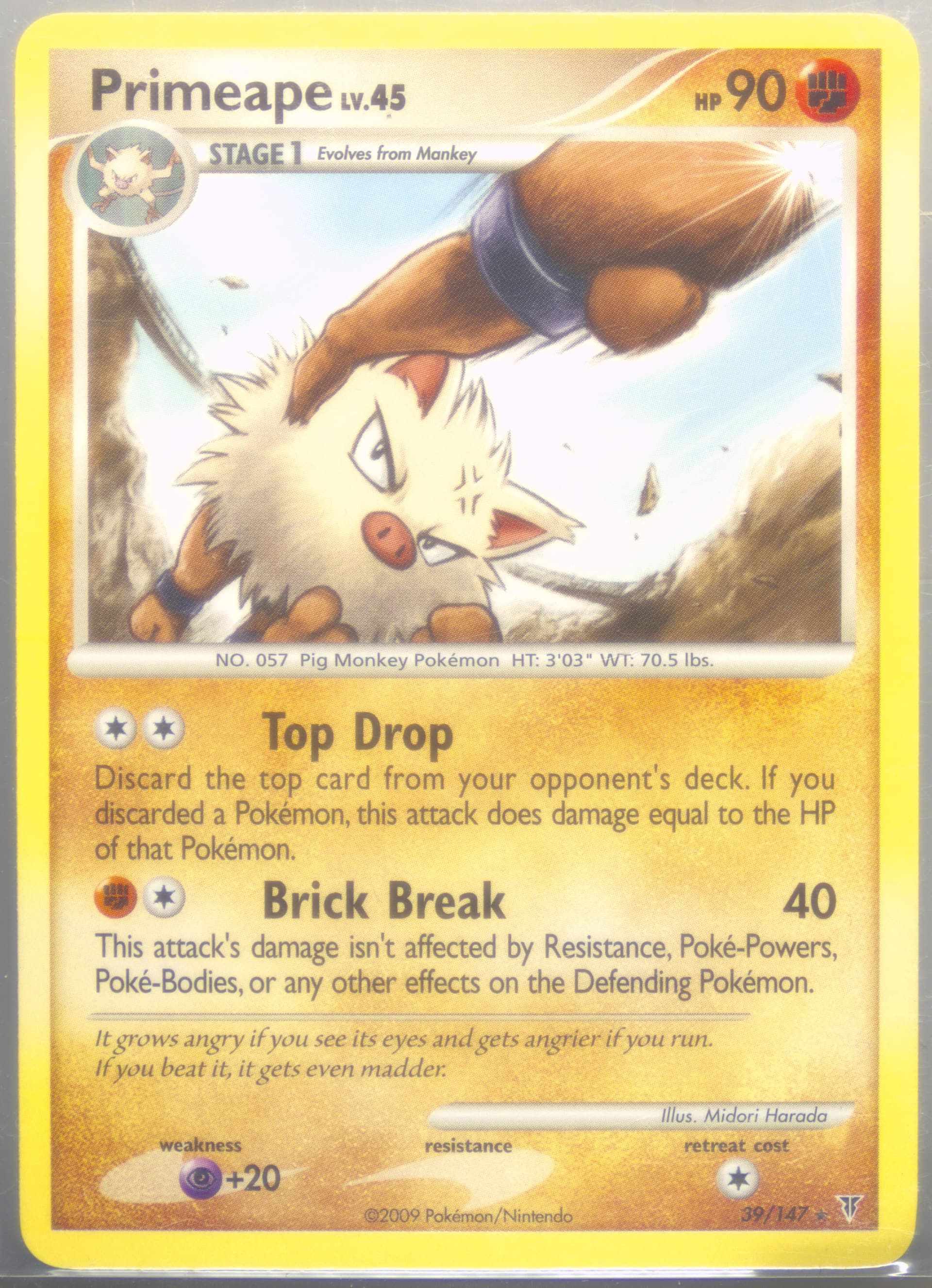 Primeape (39) 2009 Pokemon Platinum Supreme Victors