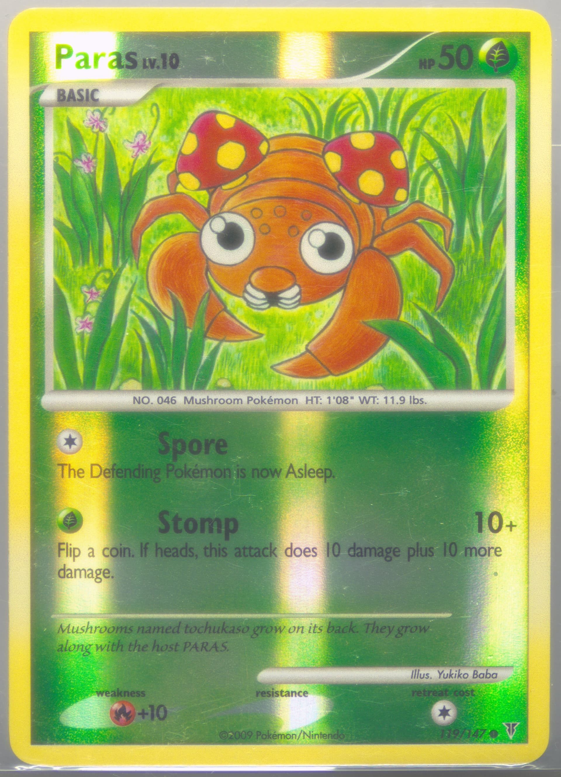 Paras-Reverse Foil (119) 2009 Pokemon Platinum Supreme Victors