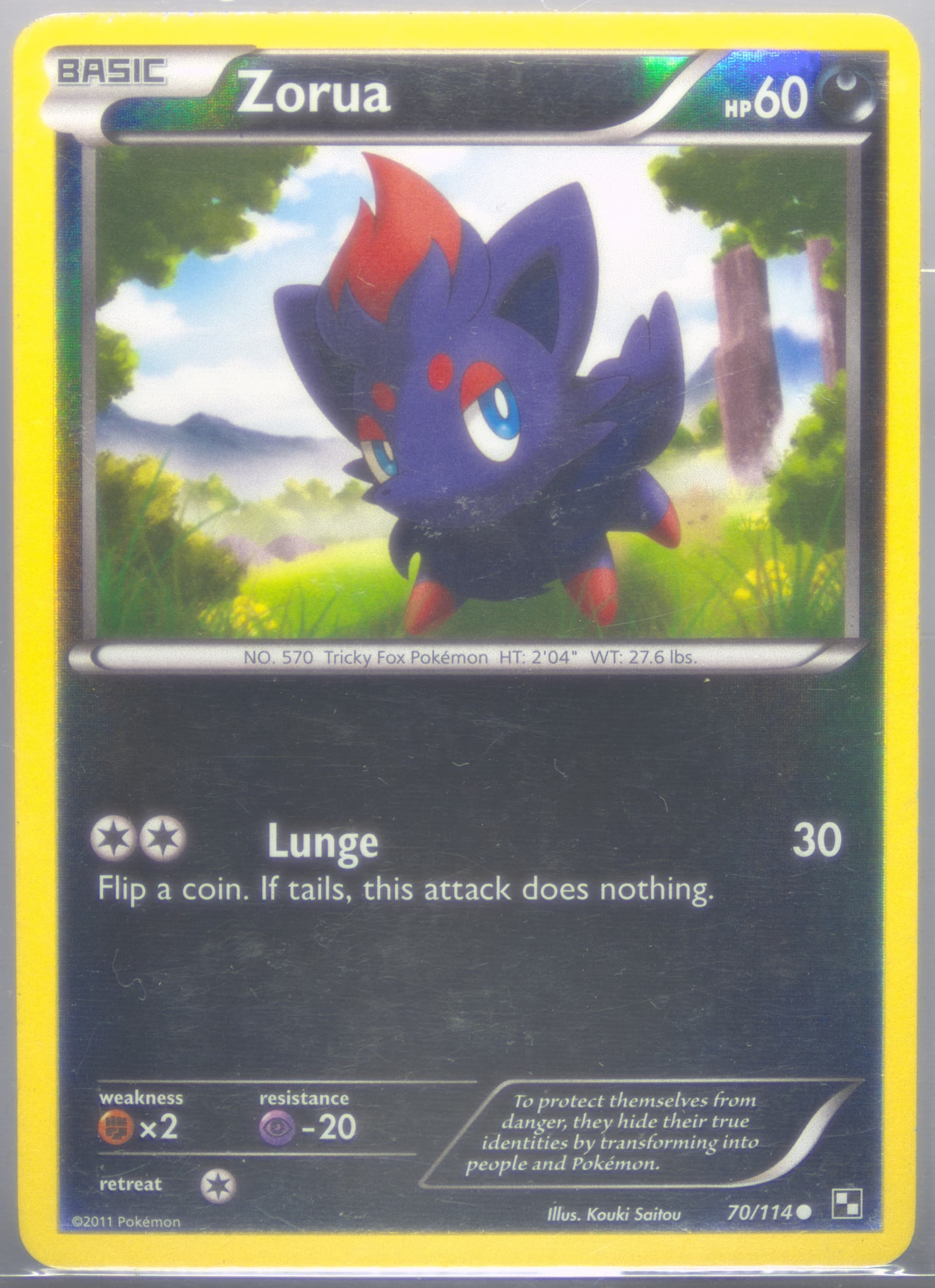 Zorua-Reverse Foil (70) 2011 Pokemon Black & White