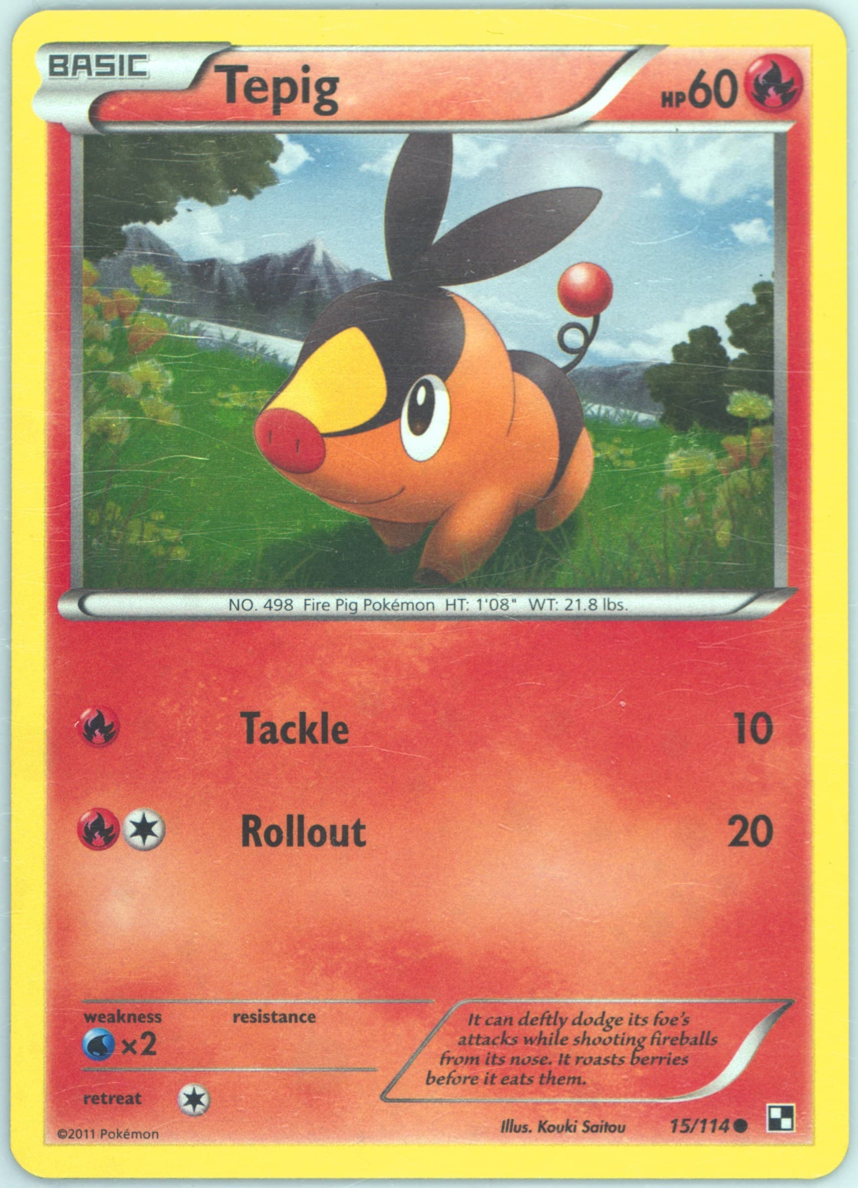 Tepig-Holo Cosmos (15) 2011 Pokemon Black & White