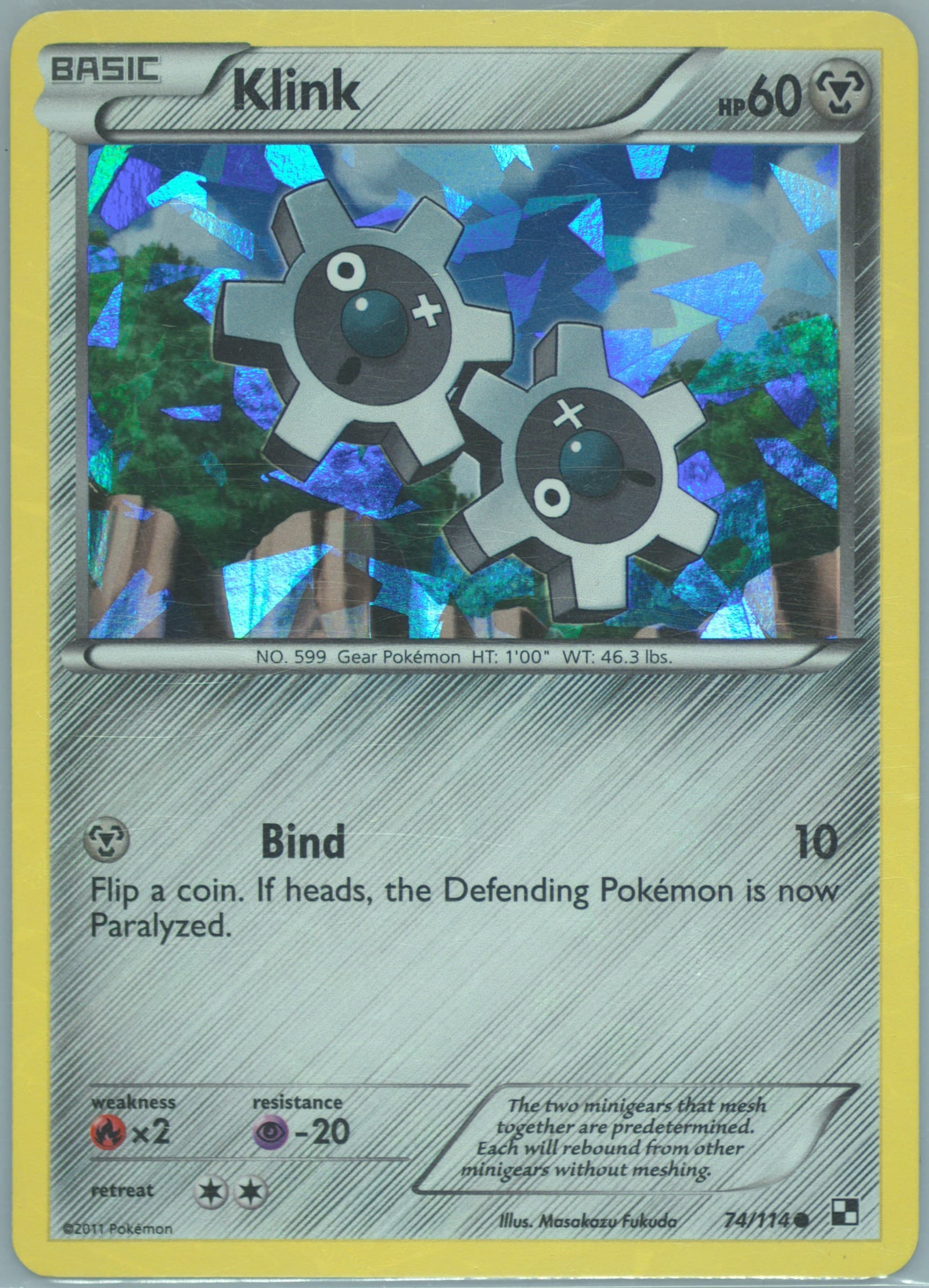 Klink-Holo Cracked Ice (74) 2011 Pokemon Black & White