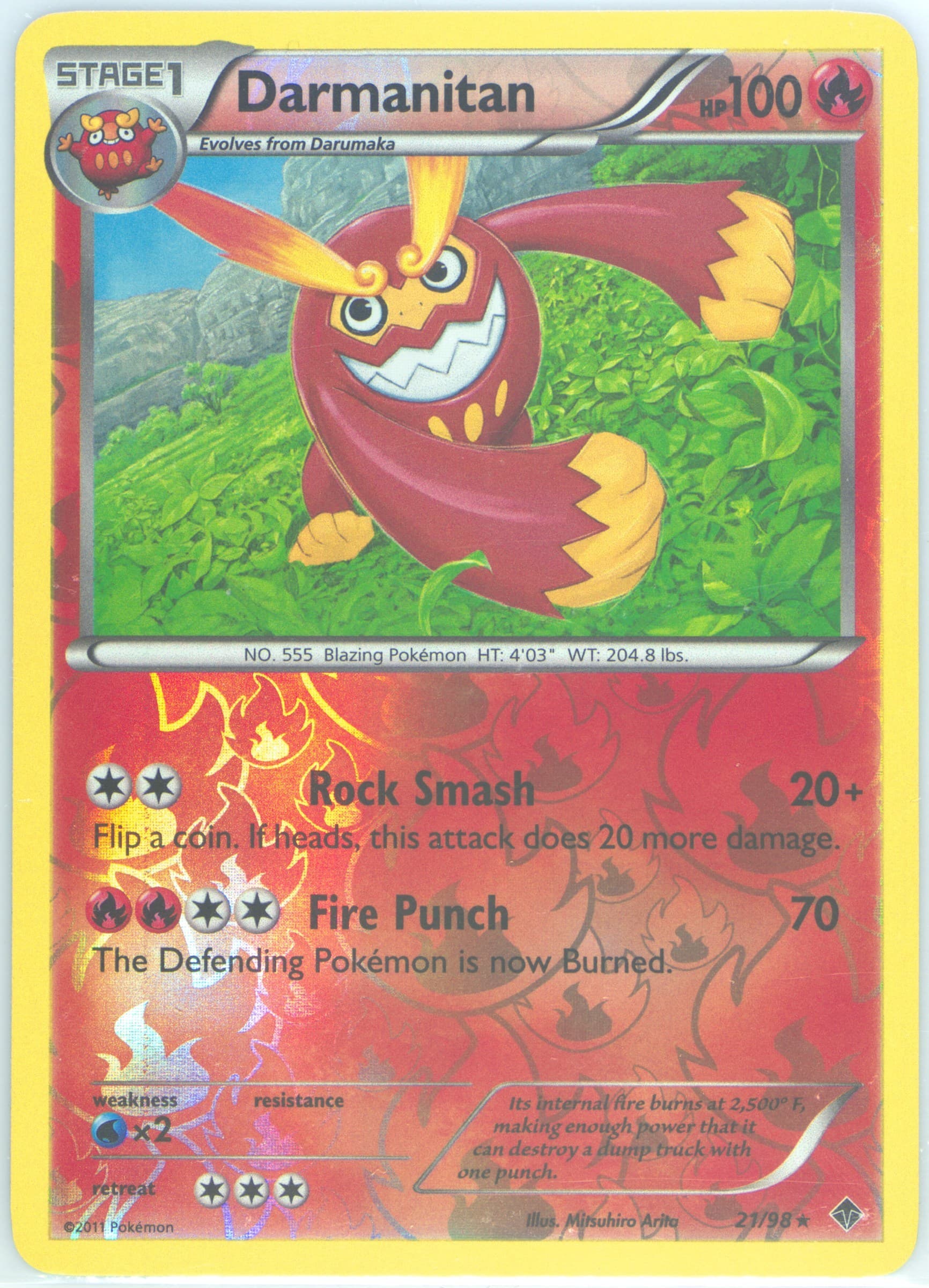 Darmanitan-Reverse Foil (21) 2011 Pokemon Black & White Emerging Powers