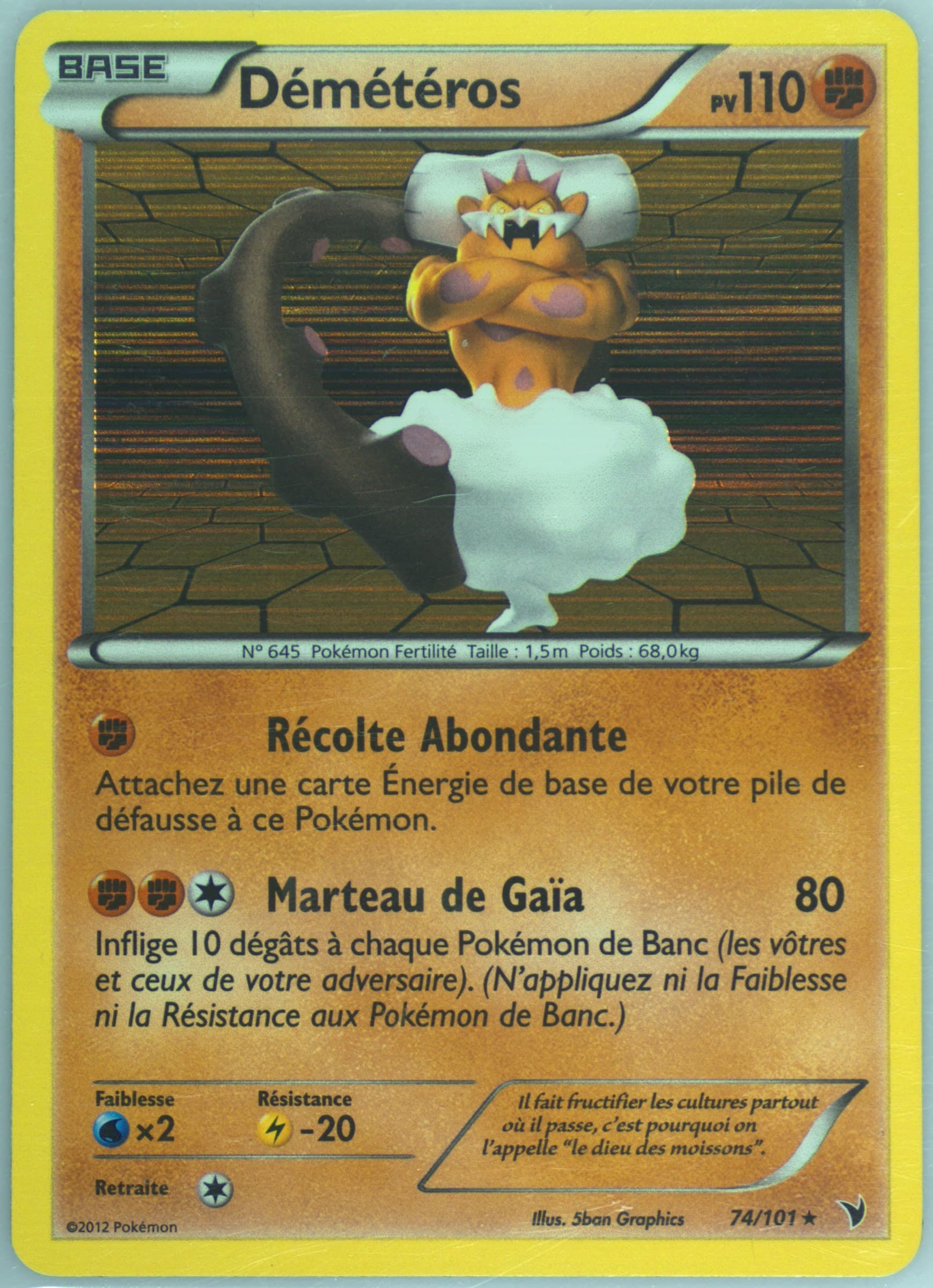 Demeteros-Reverse Foil (74) 2012 Pokemon French Black & White Noble Victories