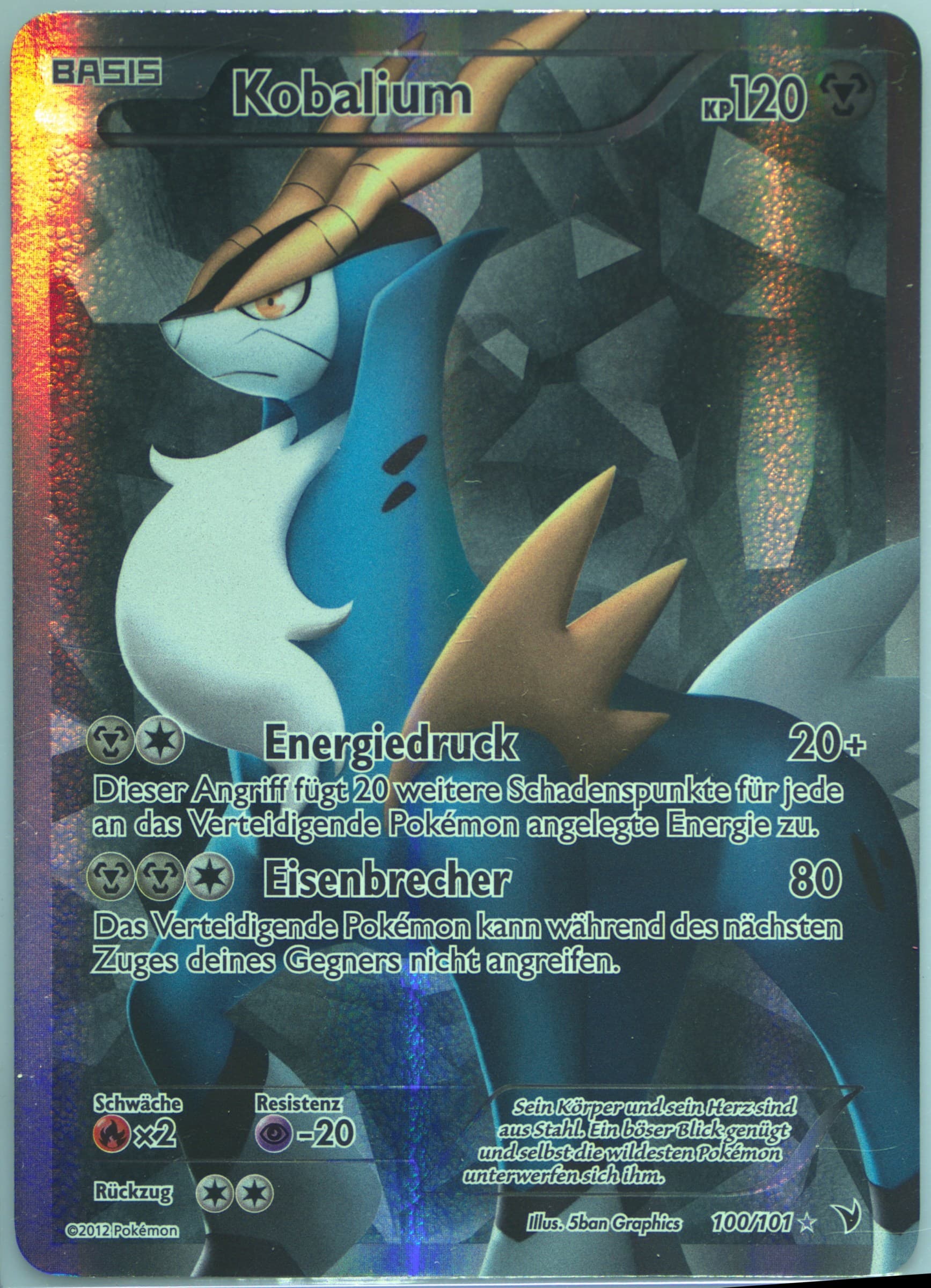 Full Art/Kobalium (100) 2012 Pokemon German Black & White Noble Victories