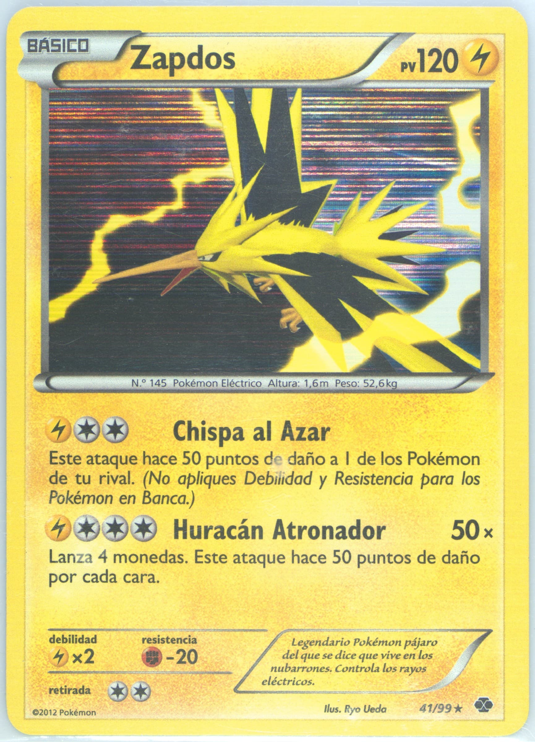 Zapdos-Holo Spanish (41) 2012 Pokemon Black & White Next Destinies