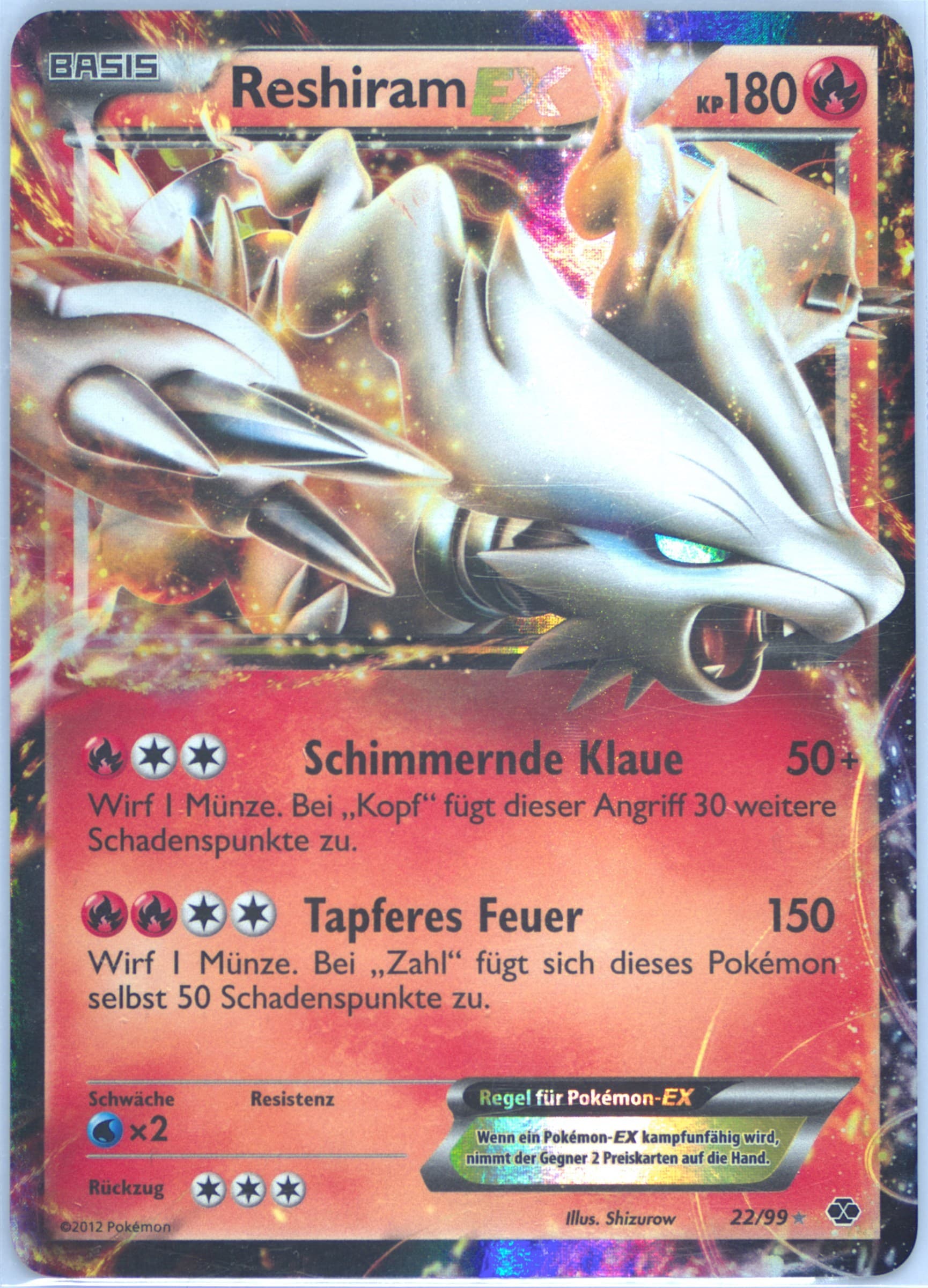 Reshiram EX German (22) 2012 Pokemon Black & White Next Destinies