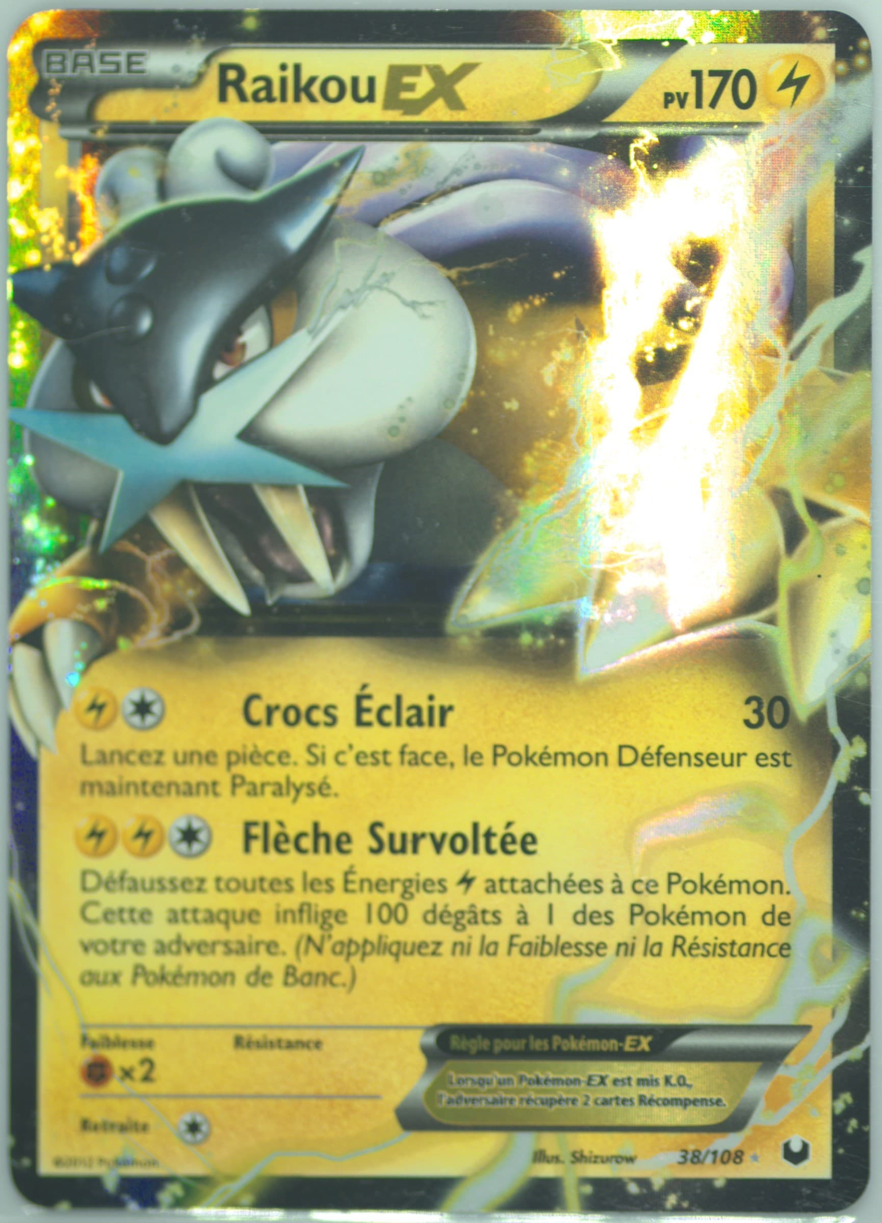 Raikou EX French (38) 2012 Pokemon Black & White Dark Explorers