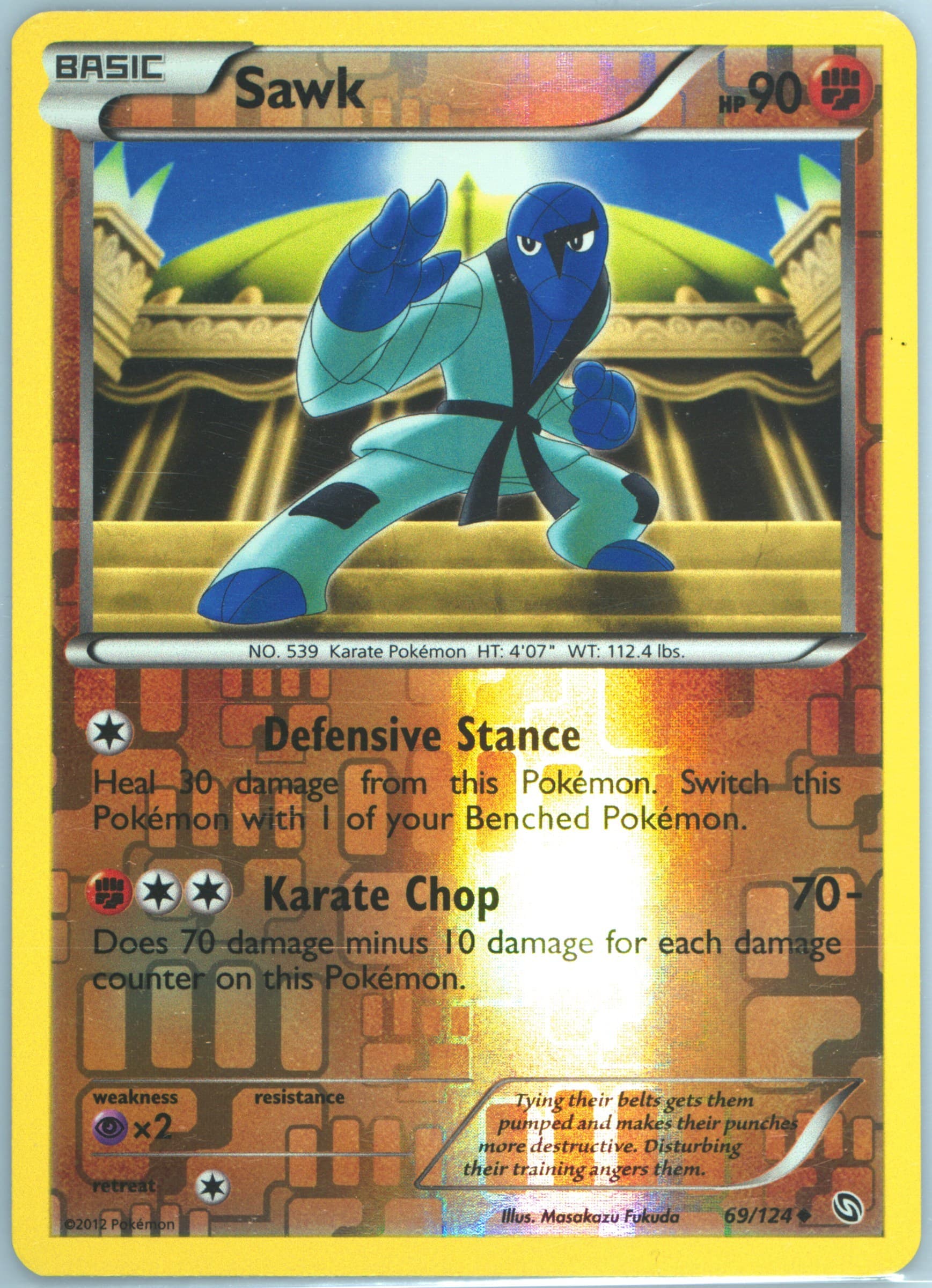 Sawk-Reverse Foil (69) 2012 Pokemon Black & White Dragons Exalted