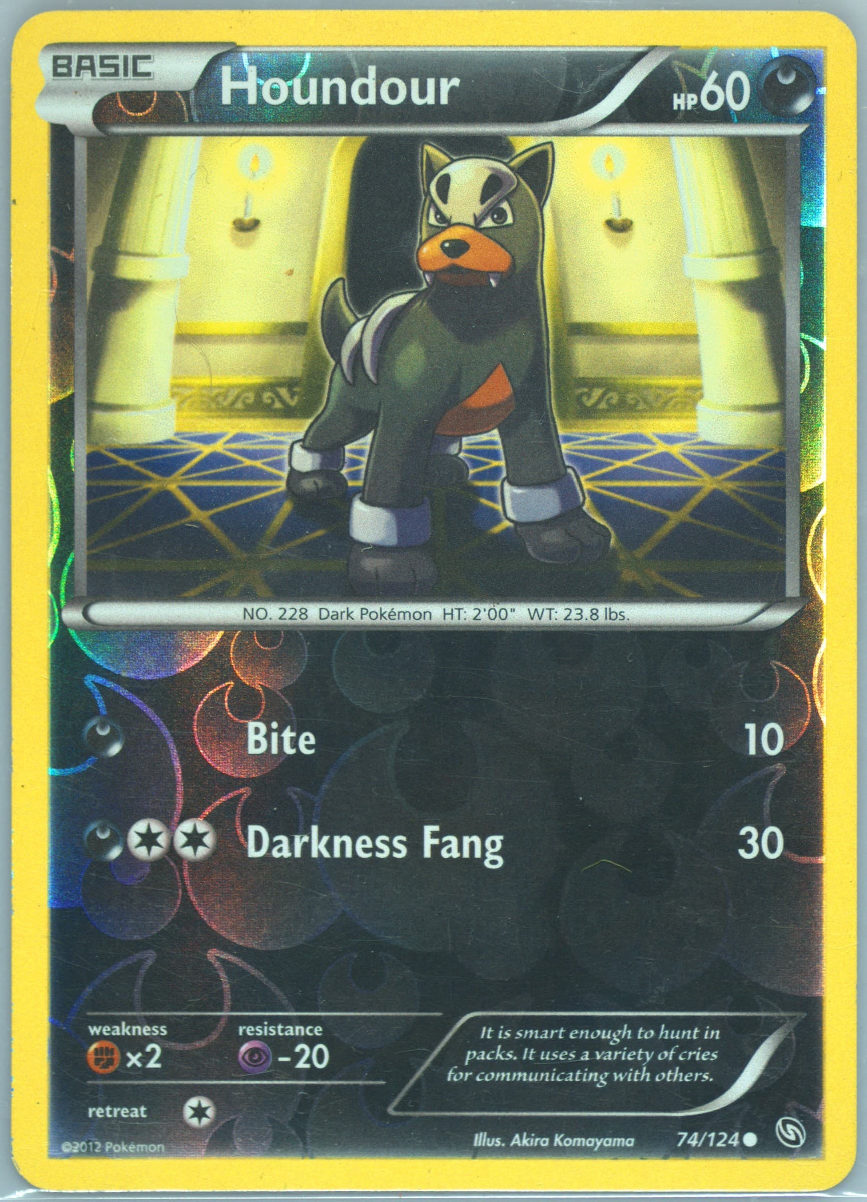 Houndour-Reverse Foil (74) 2012 Pokemon Black & White Dragons Exalted