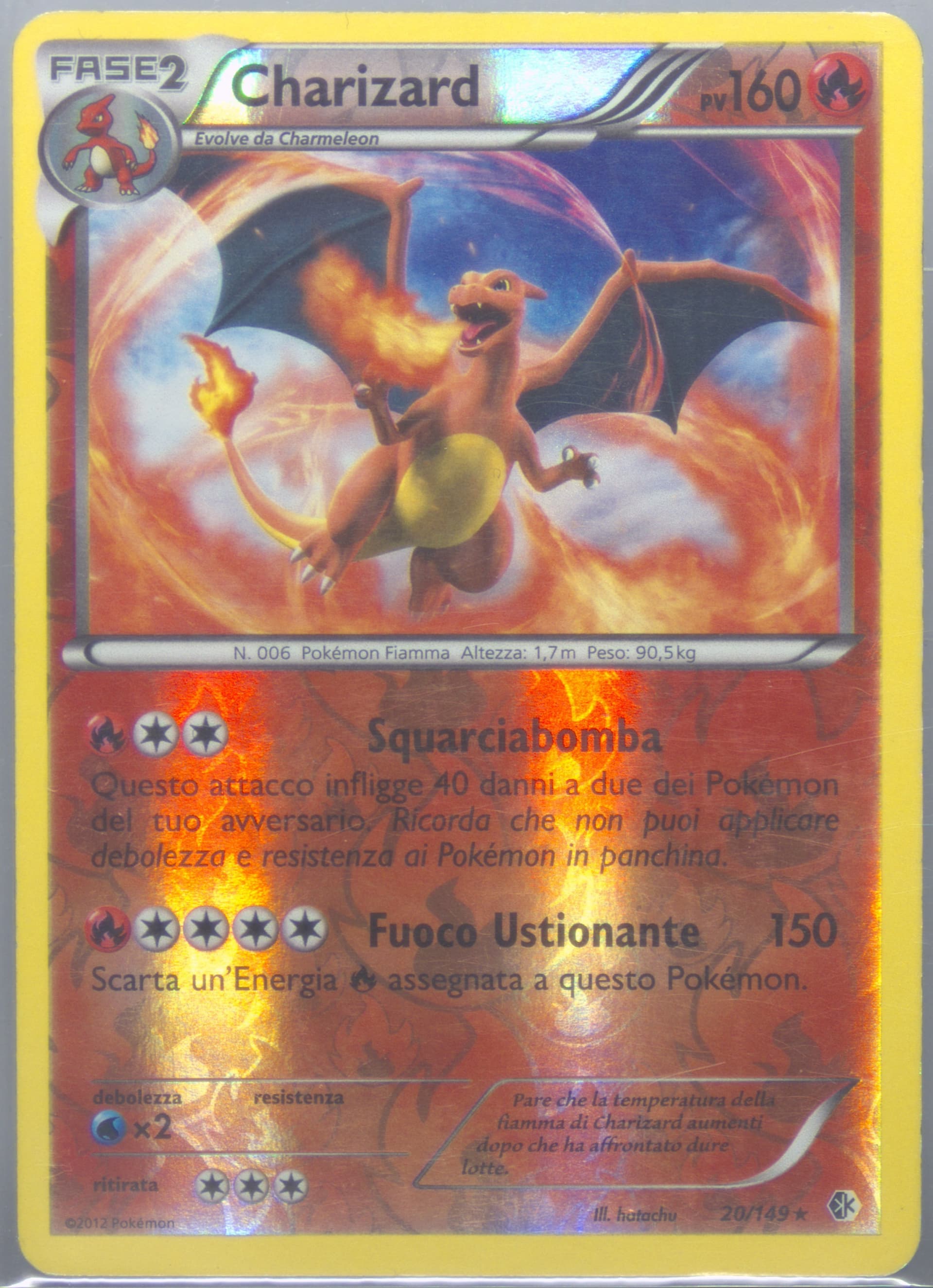 Charizard-Reverse Foil (20) 2013 Pokemon Italian Black & White Boundaries Crossed
