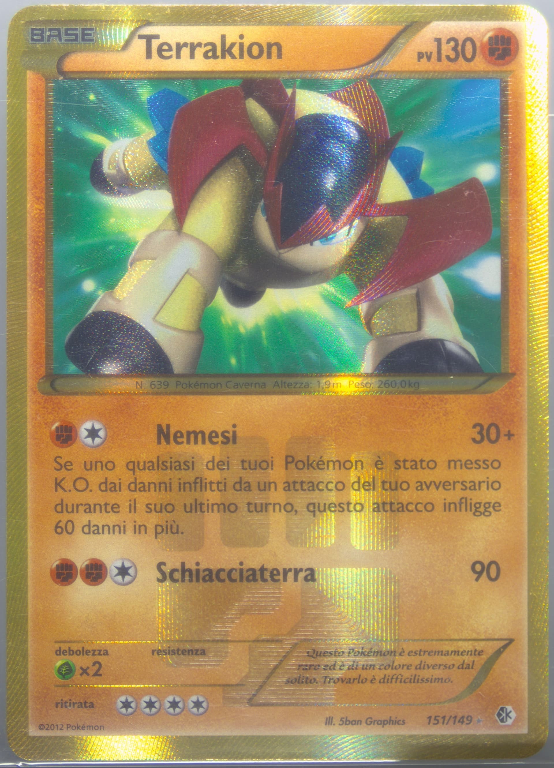 Terrakion (151) 2013 Pokemon Italian Black & White Boundaries Crossed