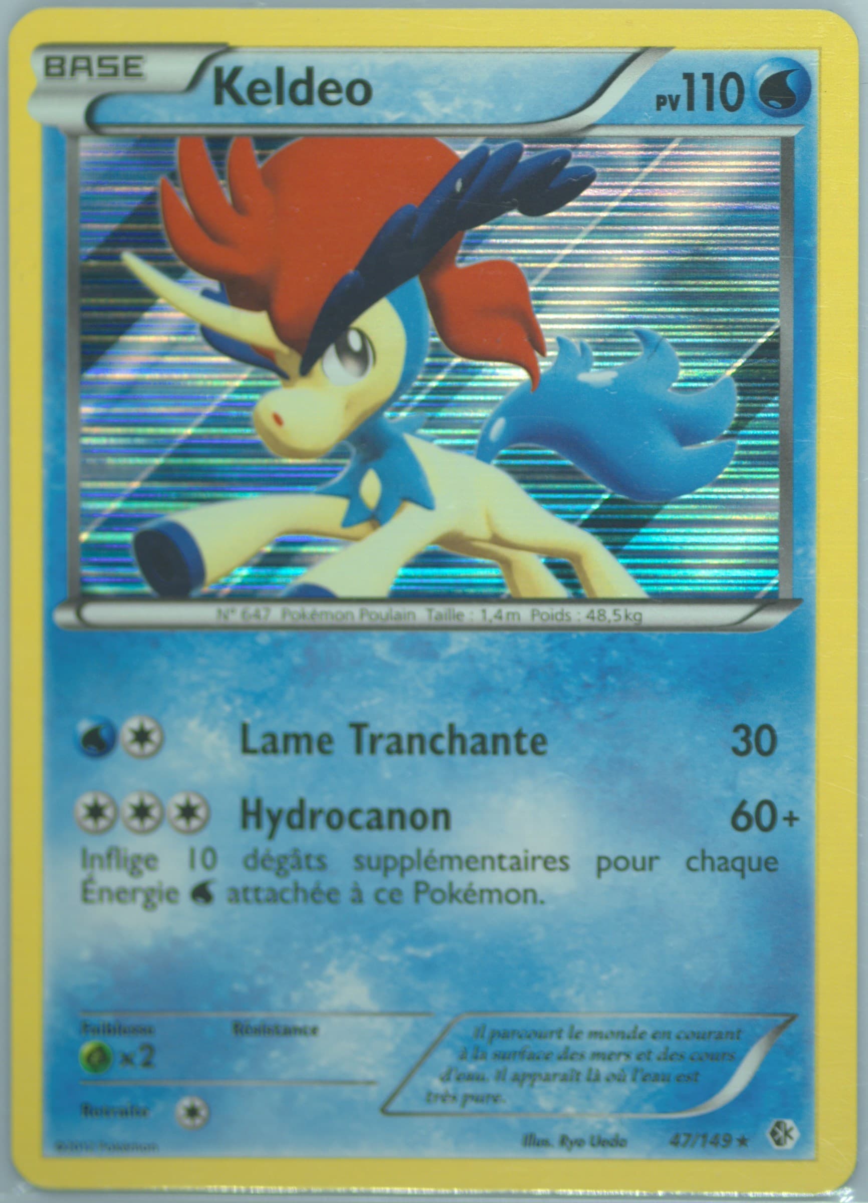 Keldeo-Holo (47) 2013 Pokemon French Black & White Boundaries Crossed