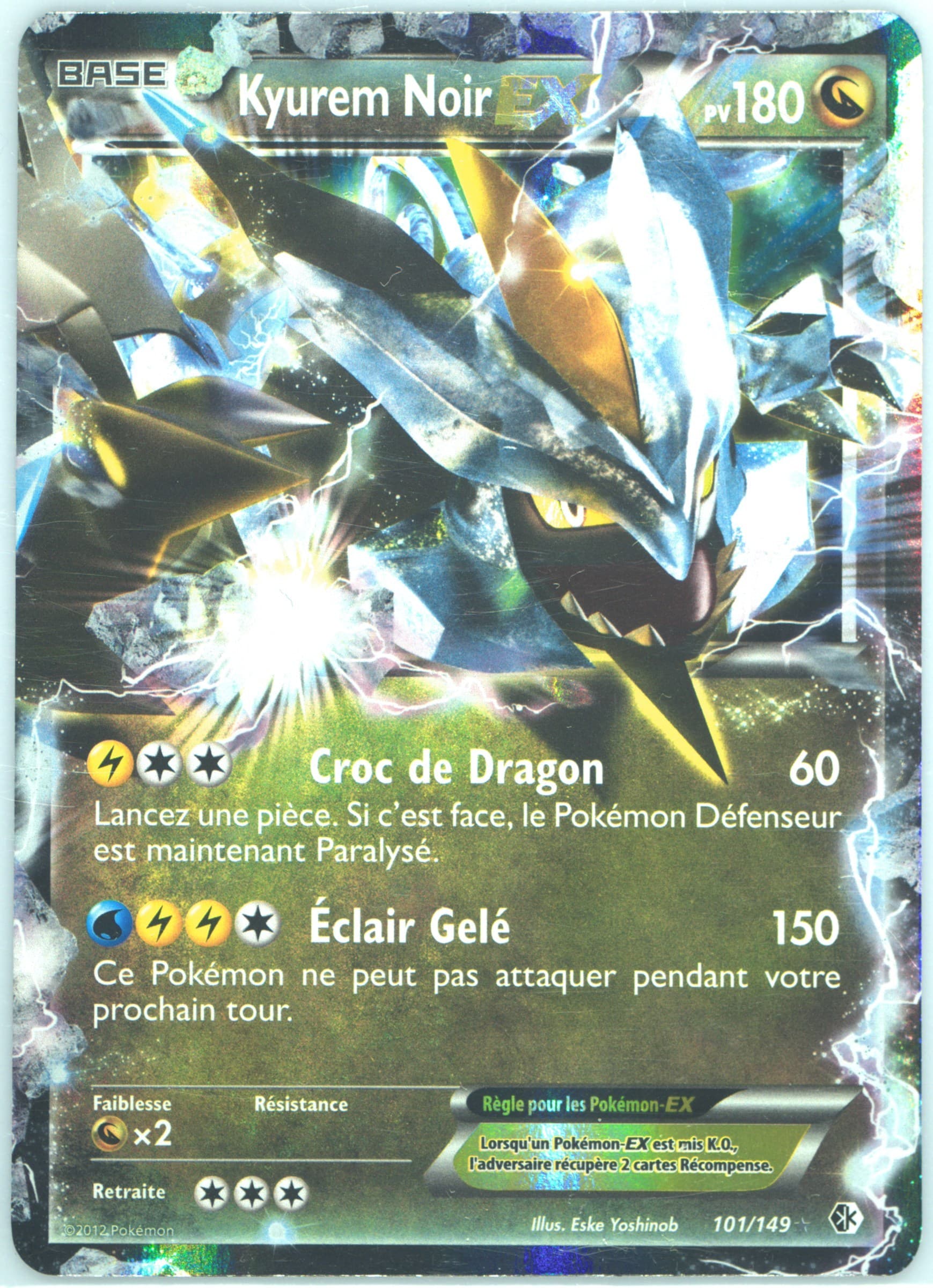 Kyurem Noir EX (101) 2013 Pokemon French Black & White Boundaries Crossed