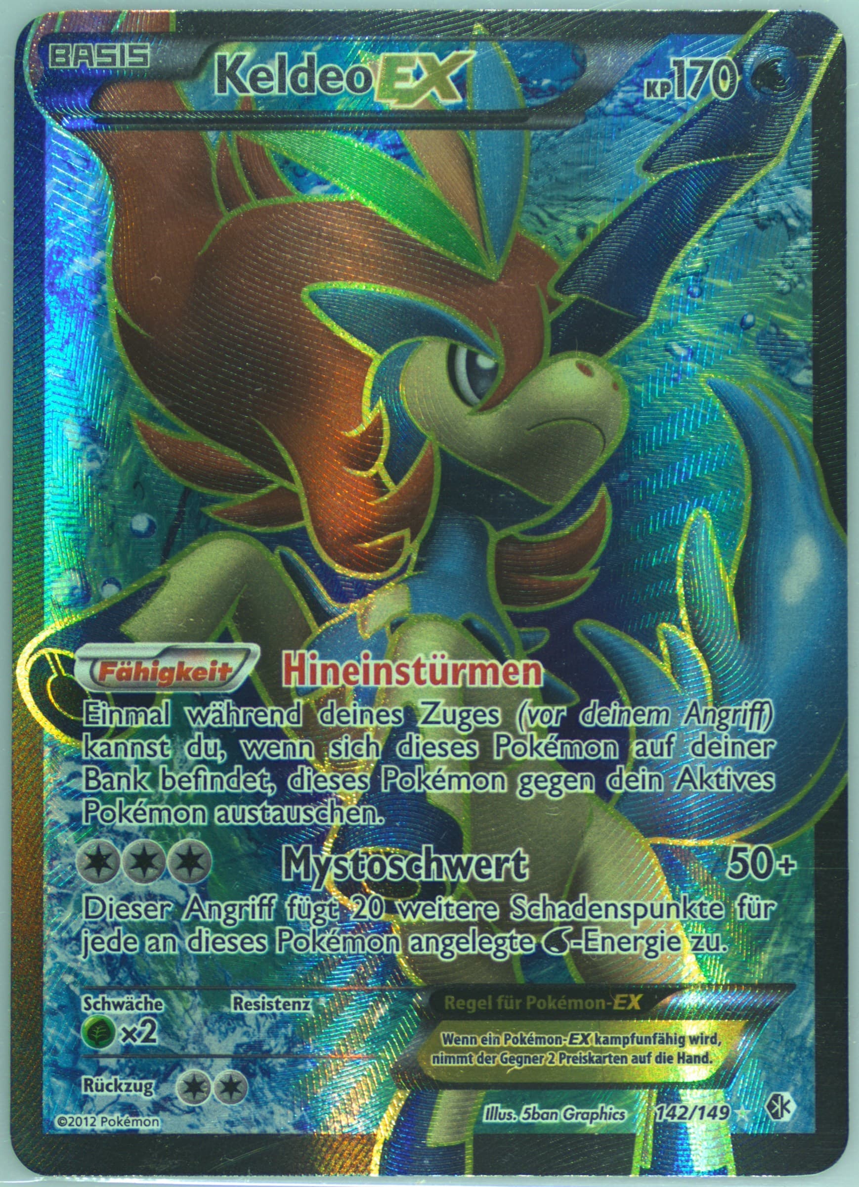 Full Art/Keldeo EX (142) 2013 Pokemon German Black & White Boundaries Crossed