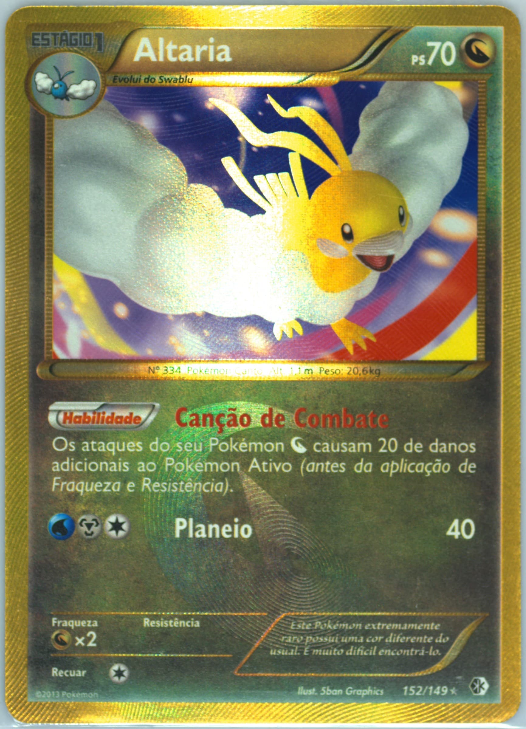 Altaria (152) 2013 Pokemon Portuguese Black & White Boundaries Crossed