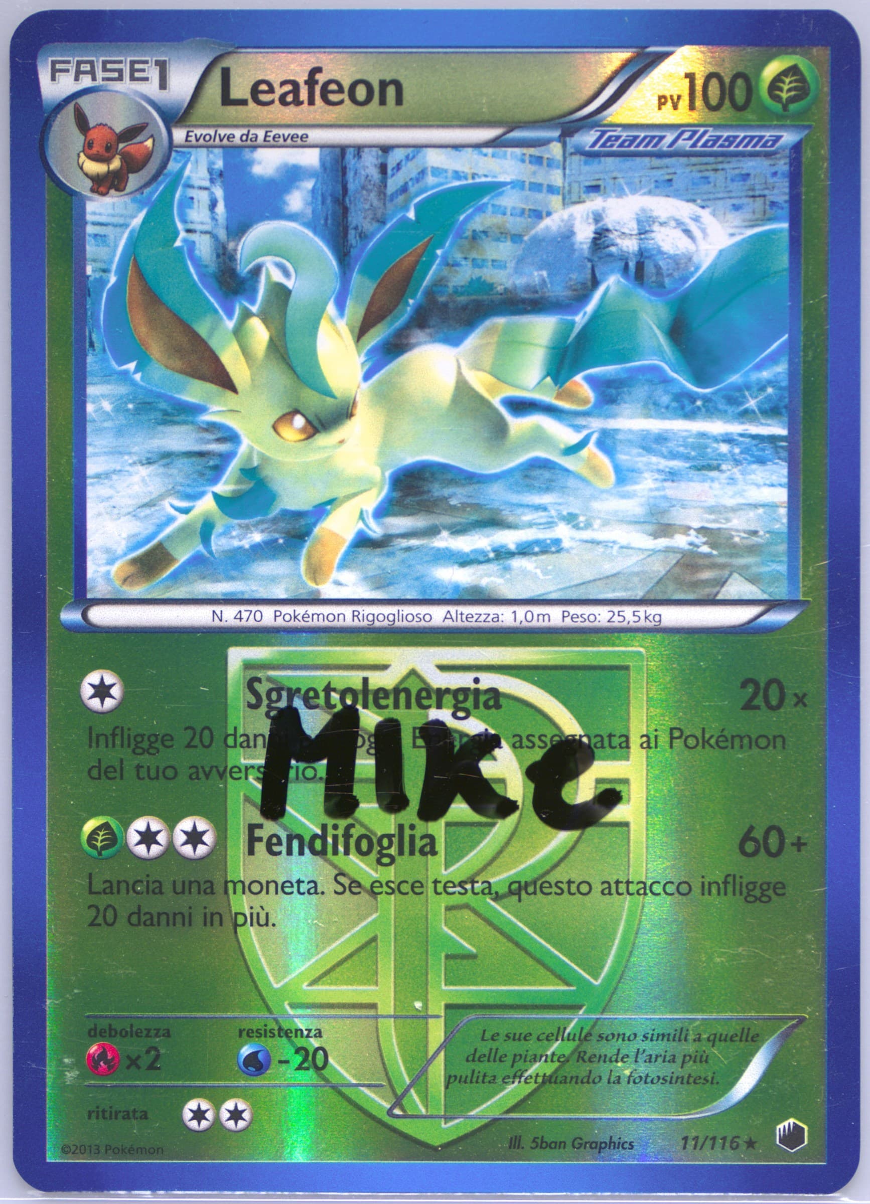 Leafeon-Reverse Foil Italian (11) 2013 Pokemon Black & White Plasma Freeze