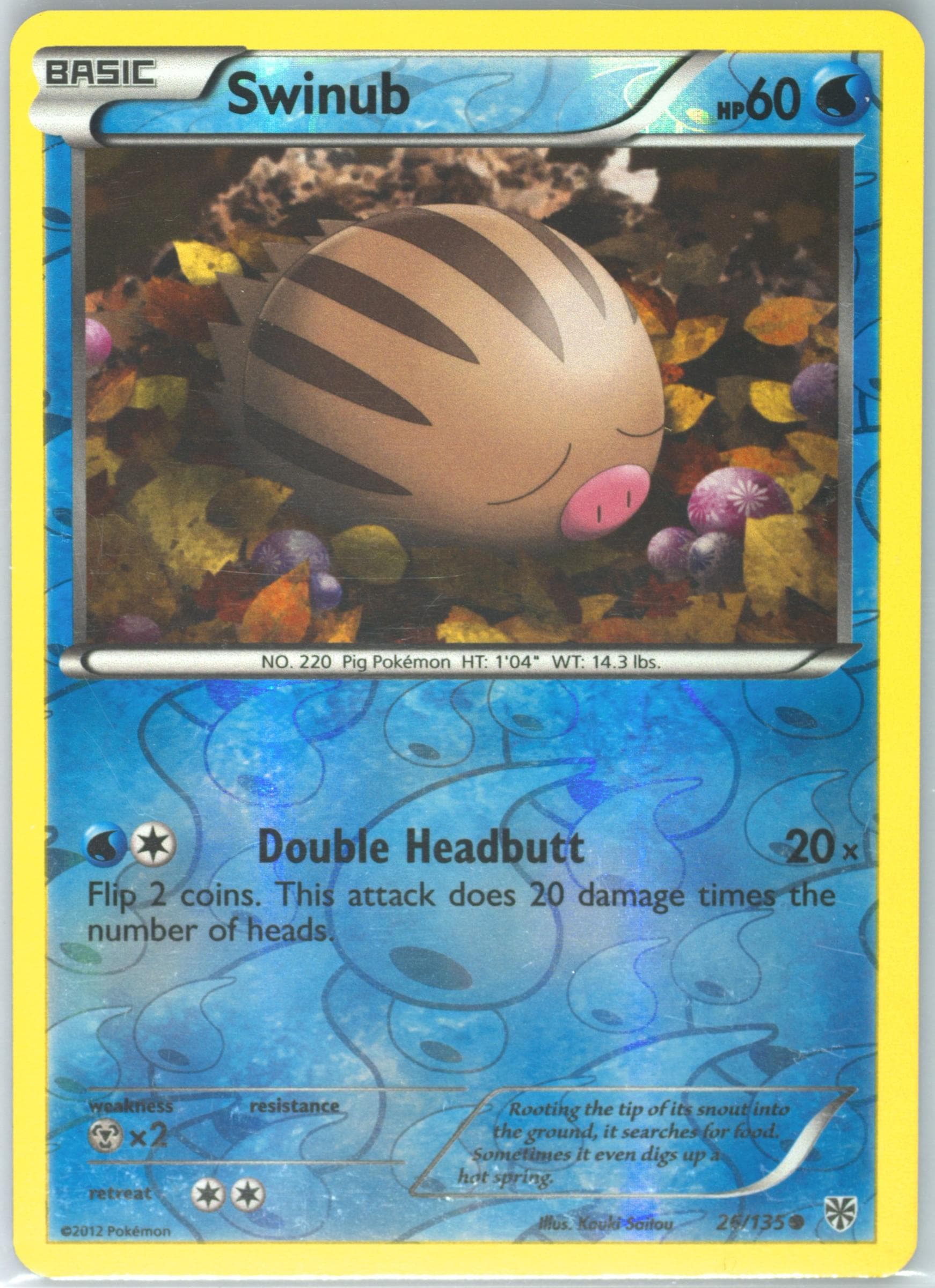 Swinub-Reverse Foil (26) 2013 Pokemon Black & White Plasma Storm