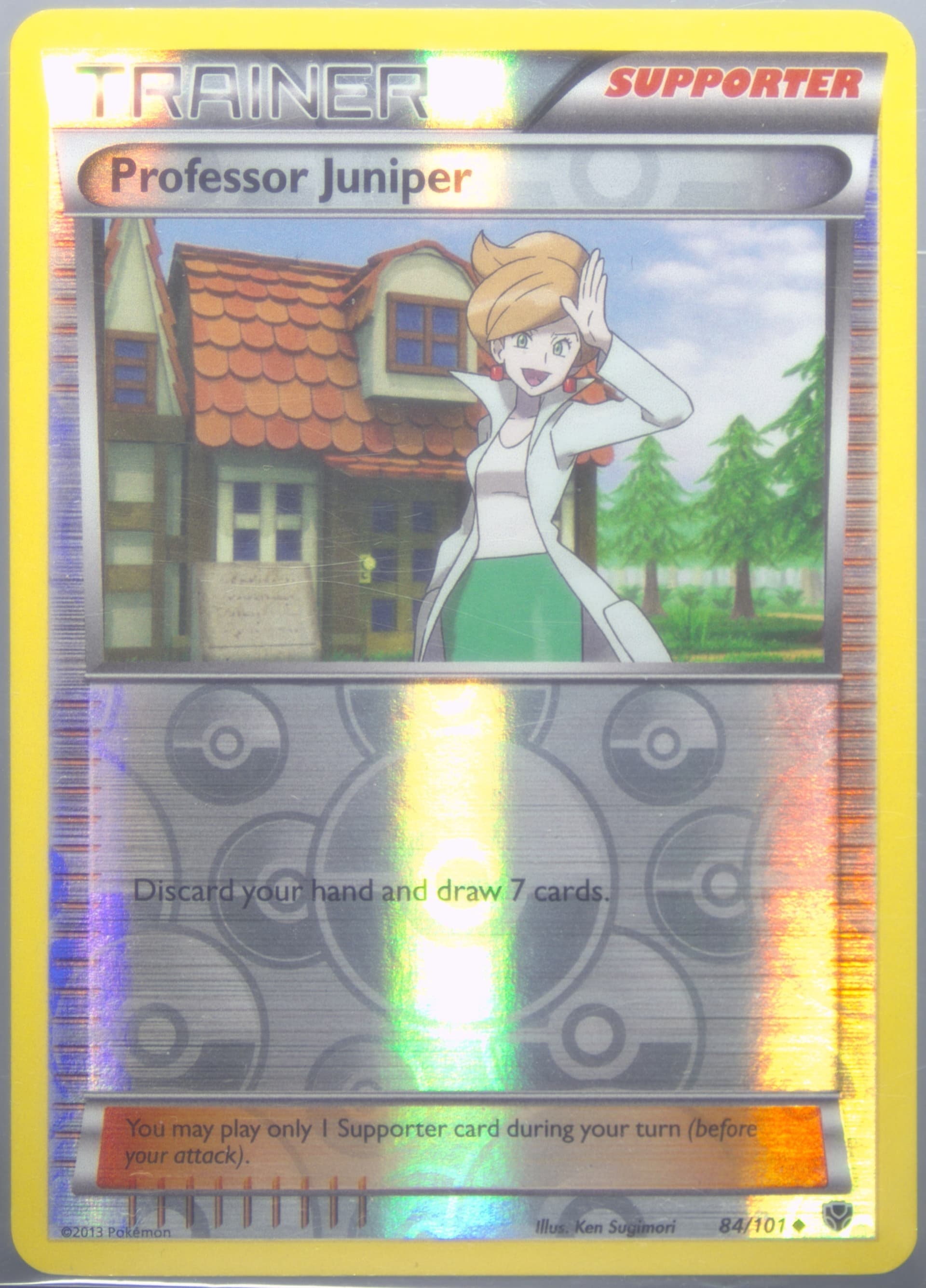 Professor Juniper-Reverse Foil (84) 2013 Pokemon Black & White Plasma Blast