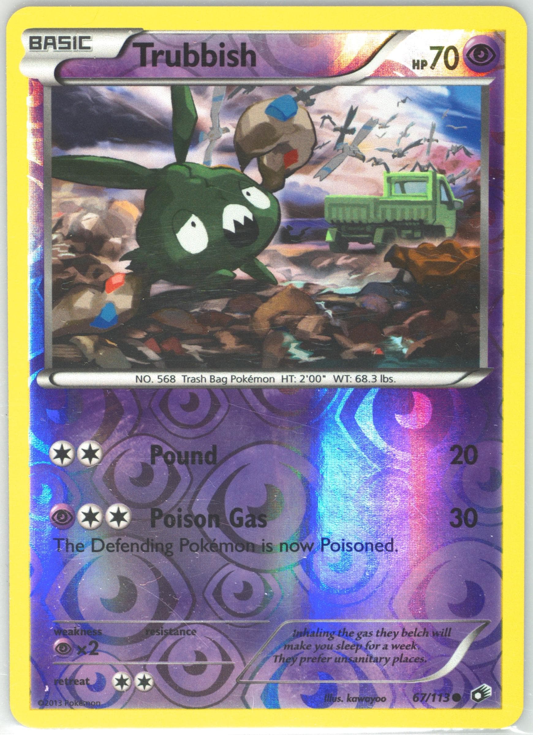 Trubbish-Reverse Foil (67) 2013 Pokemon Black & White Legendary Treasures