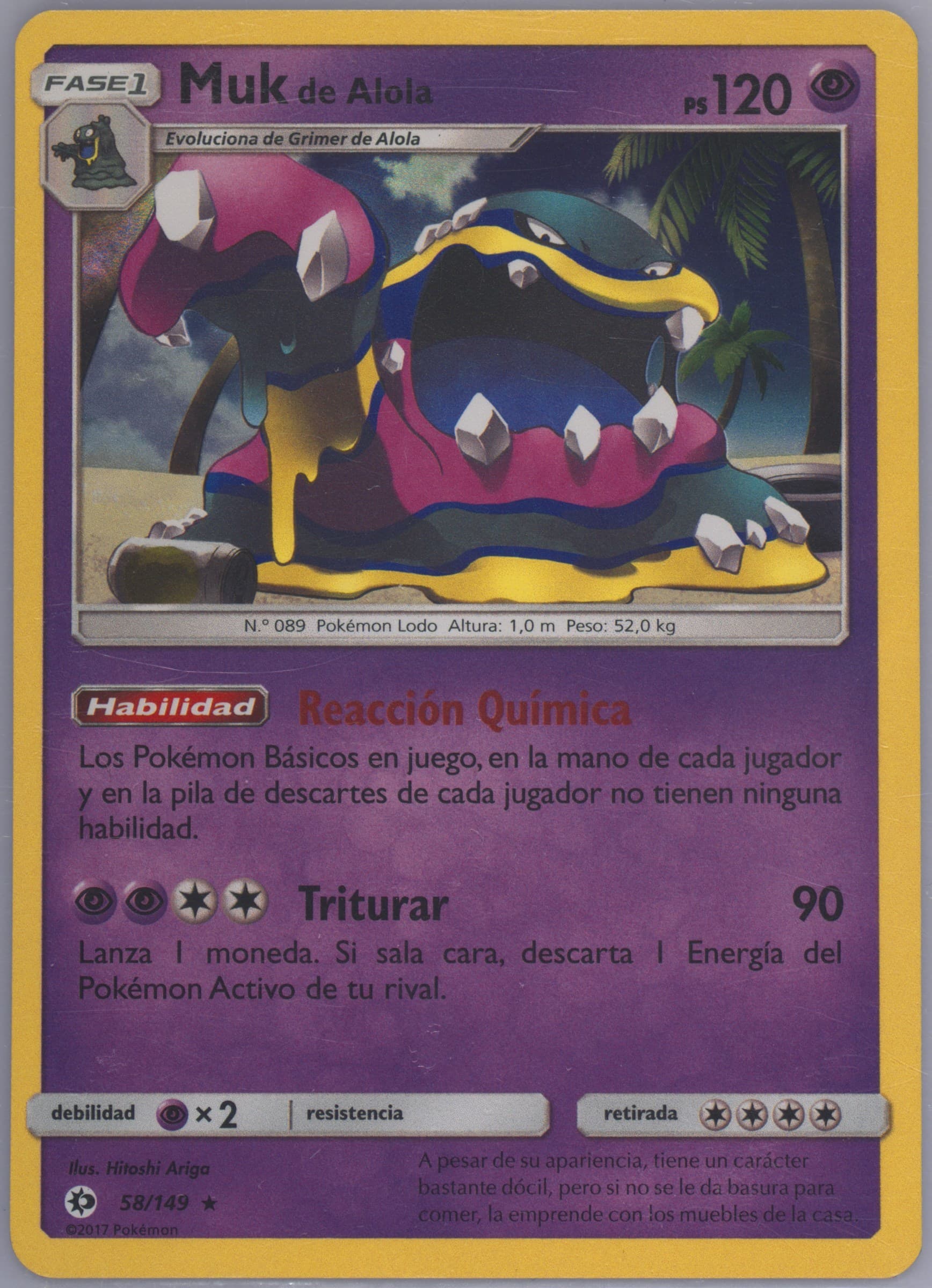 Muk de Alola-Holo Spanish (58) 2017 Pokemon Sun & Moon