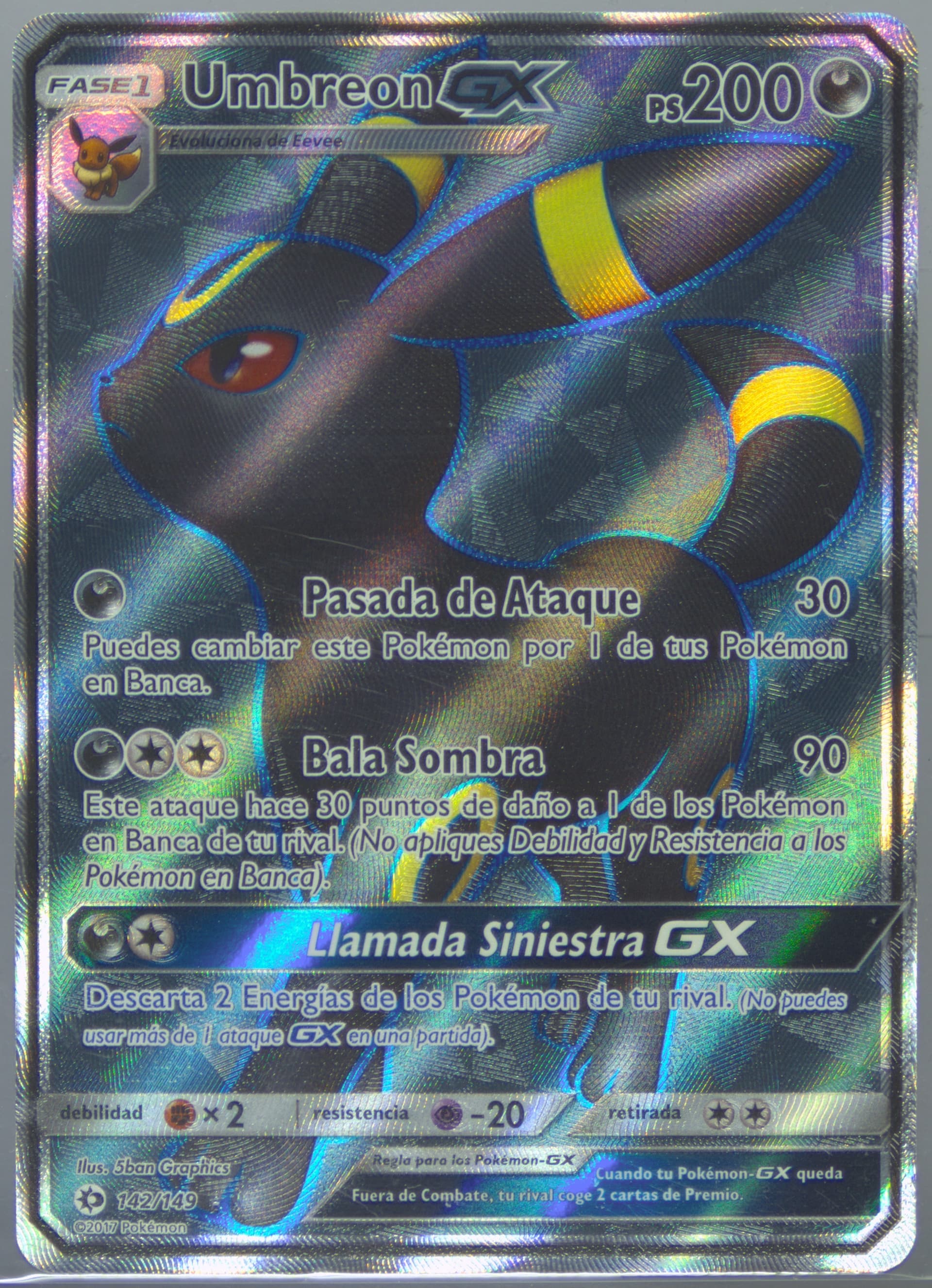 Full Art/Umbreon GX Spanish (142) 2017 Pokemon Sun & Moon