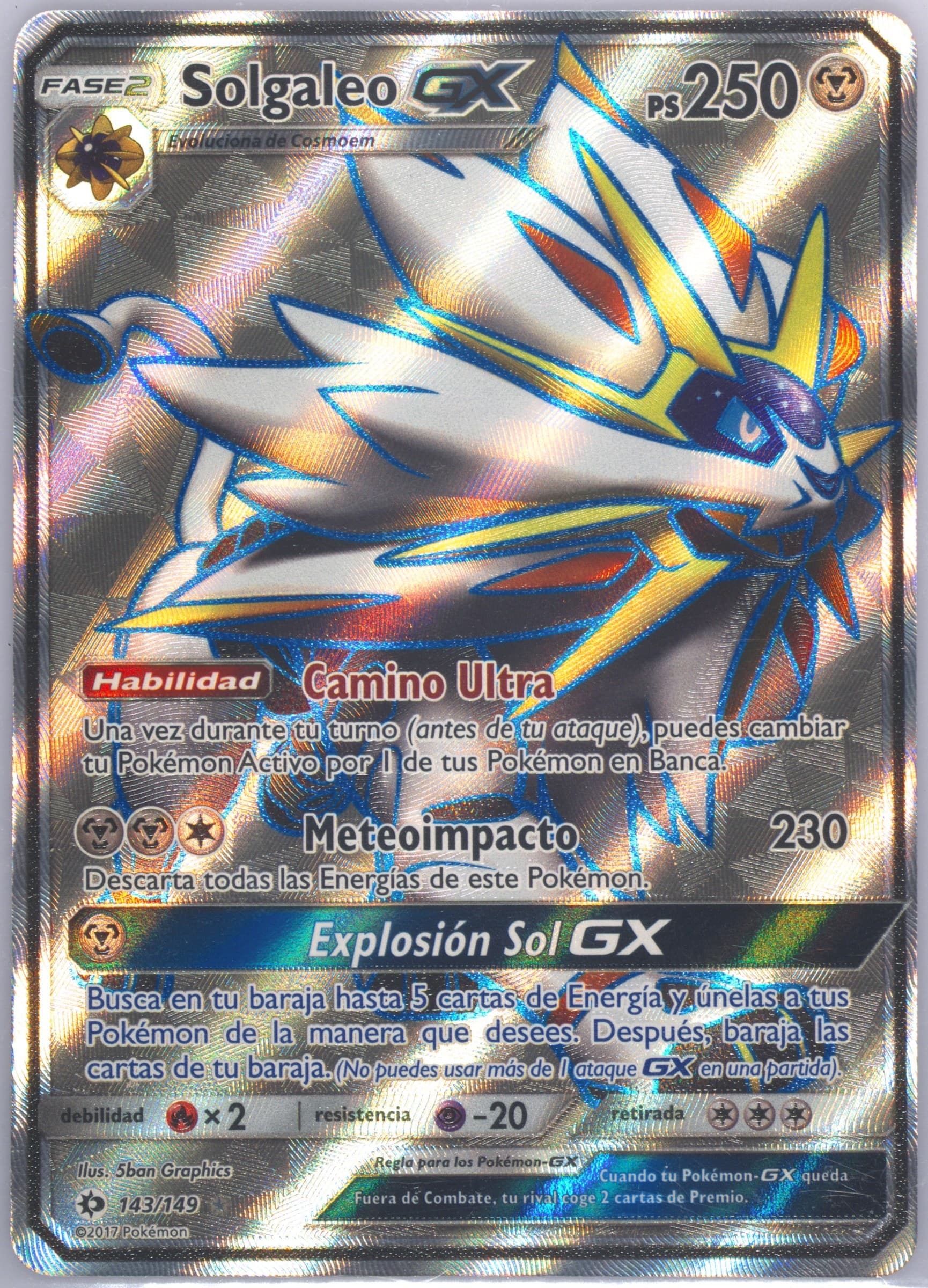 Full Art/Solgaleo GX Spanish (143) 2017 Pokemon Sun & Moon