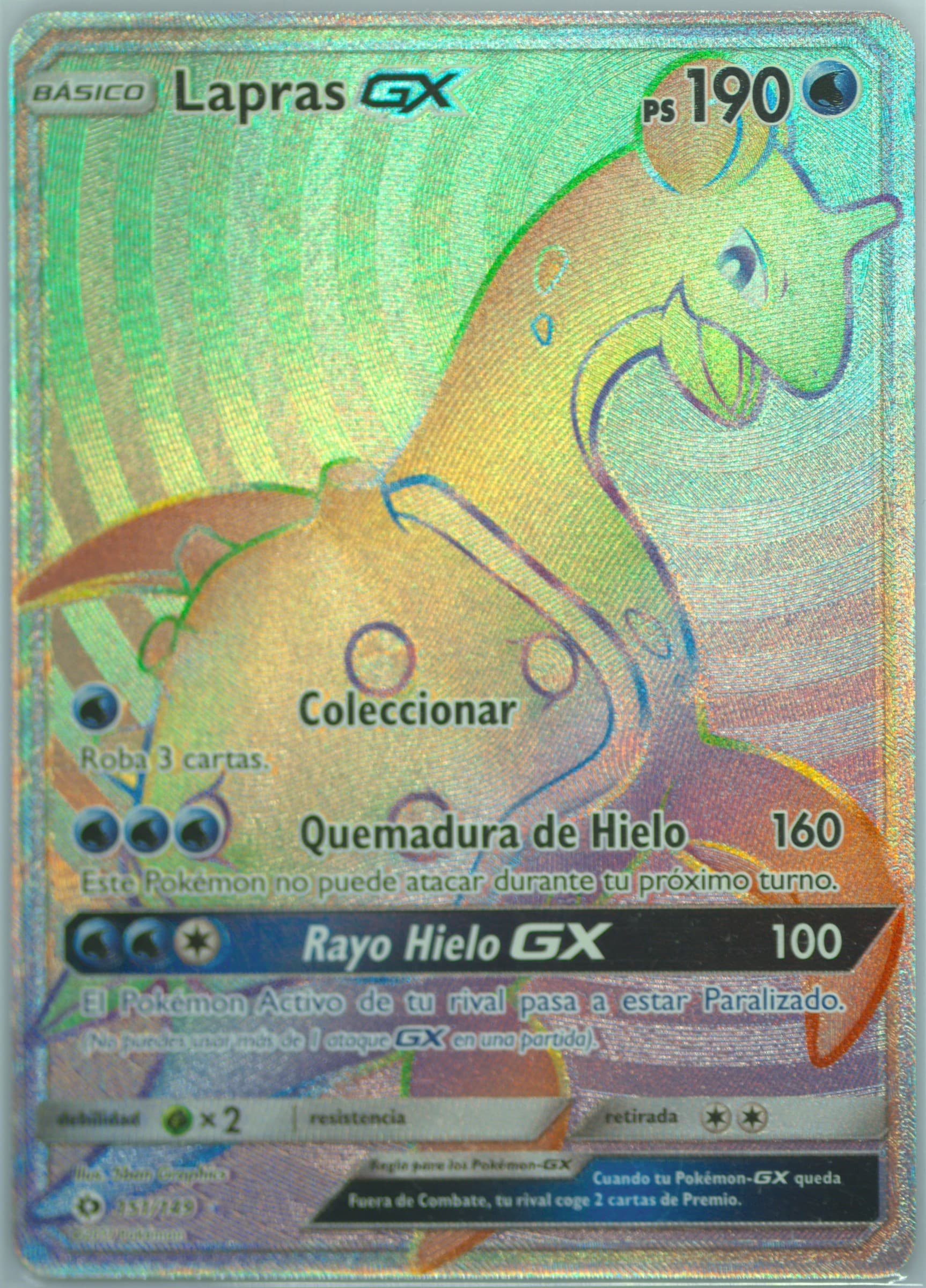 Full Art/Lapras GX Spanish-Secret (151) 2017 Pokemon Sun & Moon