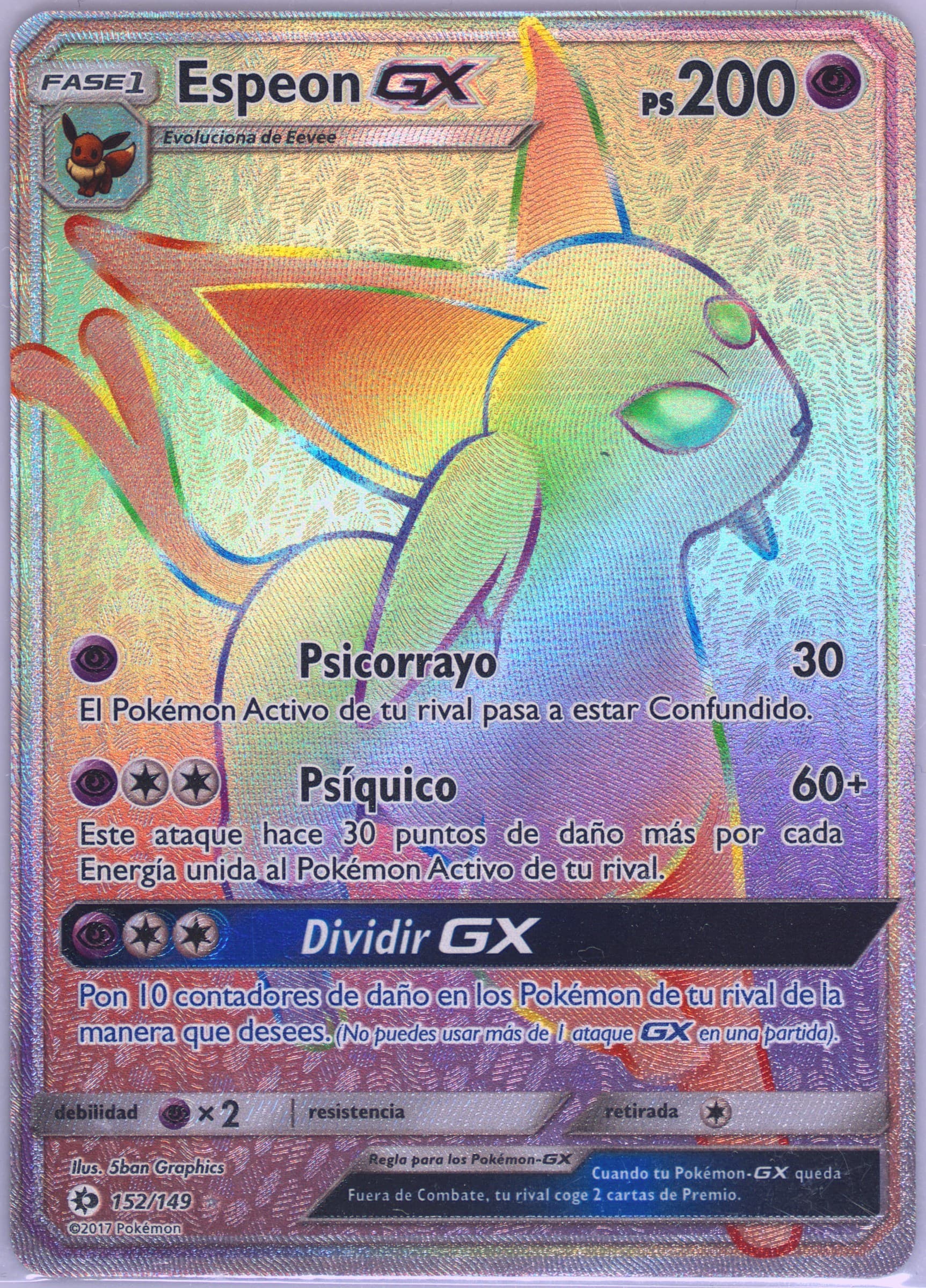 Full Art/Espeon GX Spanish-Secret (152) 2017 Pokemon Sun & Moon